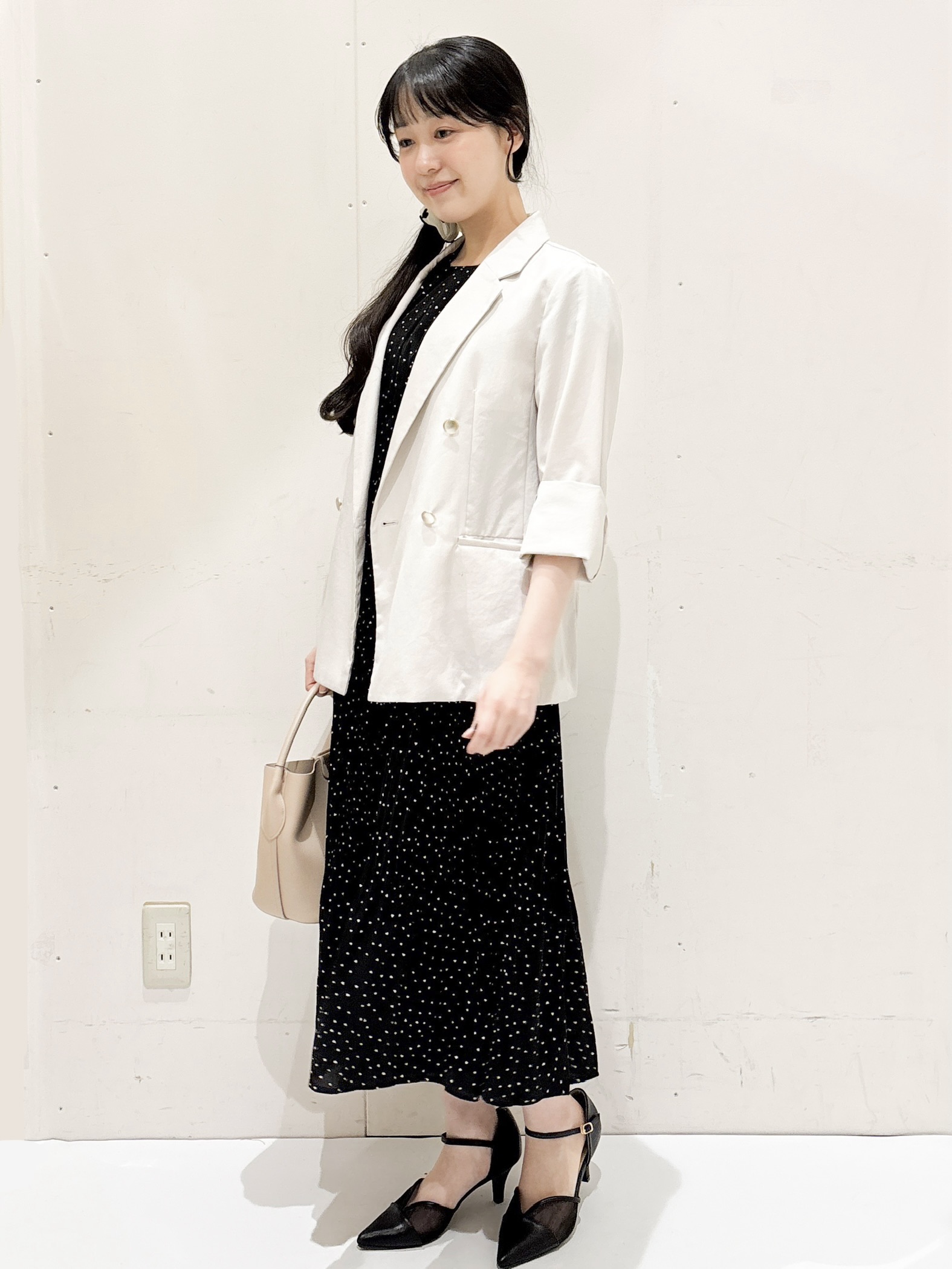 Hinaさんの「OPAQUE.CLIP｜《再入荷》ダブルブレストテーラードジャケット【接触冷感／吸水速乾／イージーアイロン／防シワ／洗濯機O」を使ったコーディネート