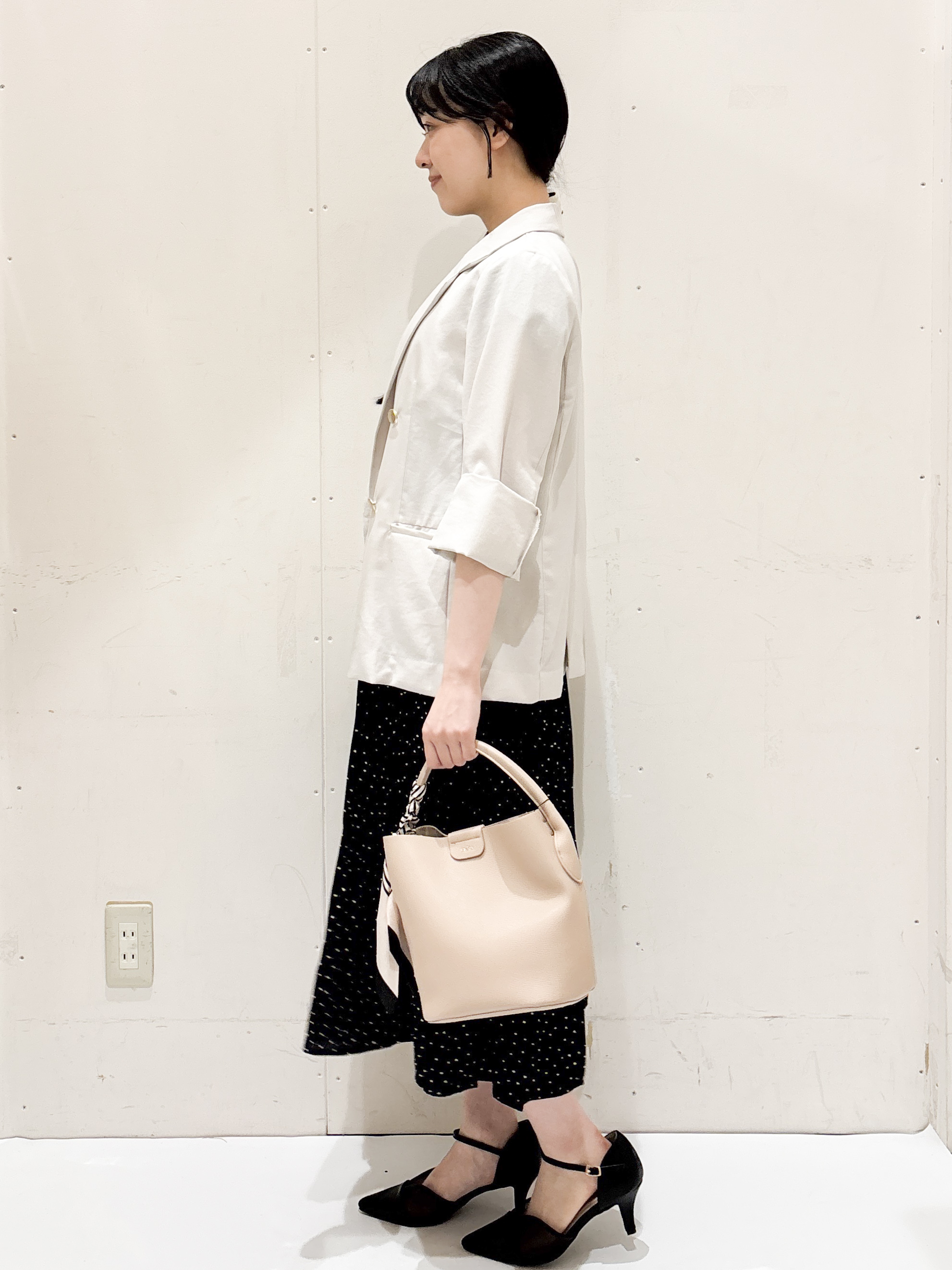 Hinaさんの「OPAQUE.CLIP｜《再入荷》ダブルブレストテーラードジャケット【接触冷感／吸水速乾／イージーアイロン／防シワ／洗濯機O」を使ったコーディネート