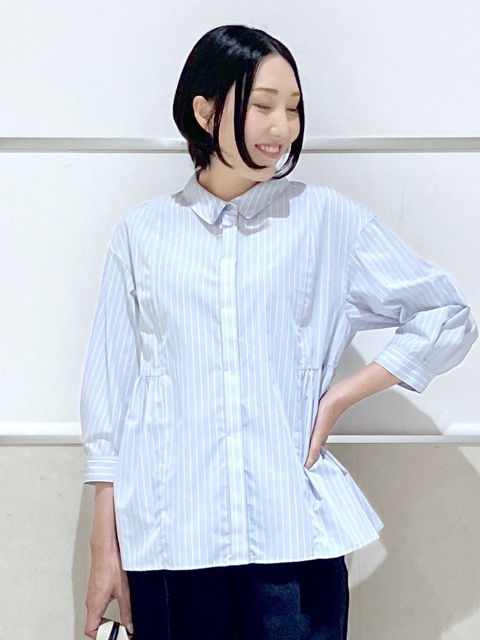 eriko さんの「Dessin｜【洗える】切替フレアシルエットシャツ」を使ったコーディネート