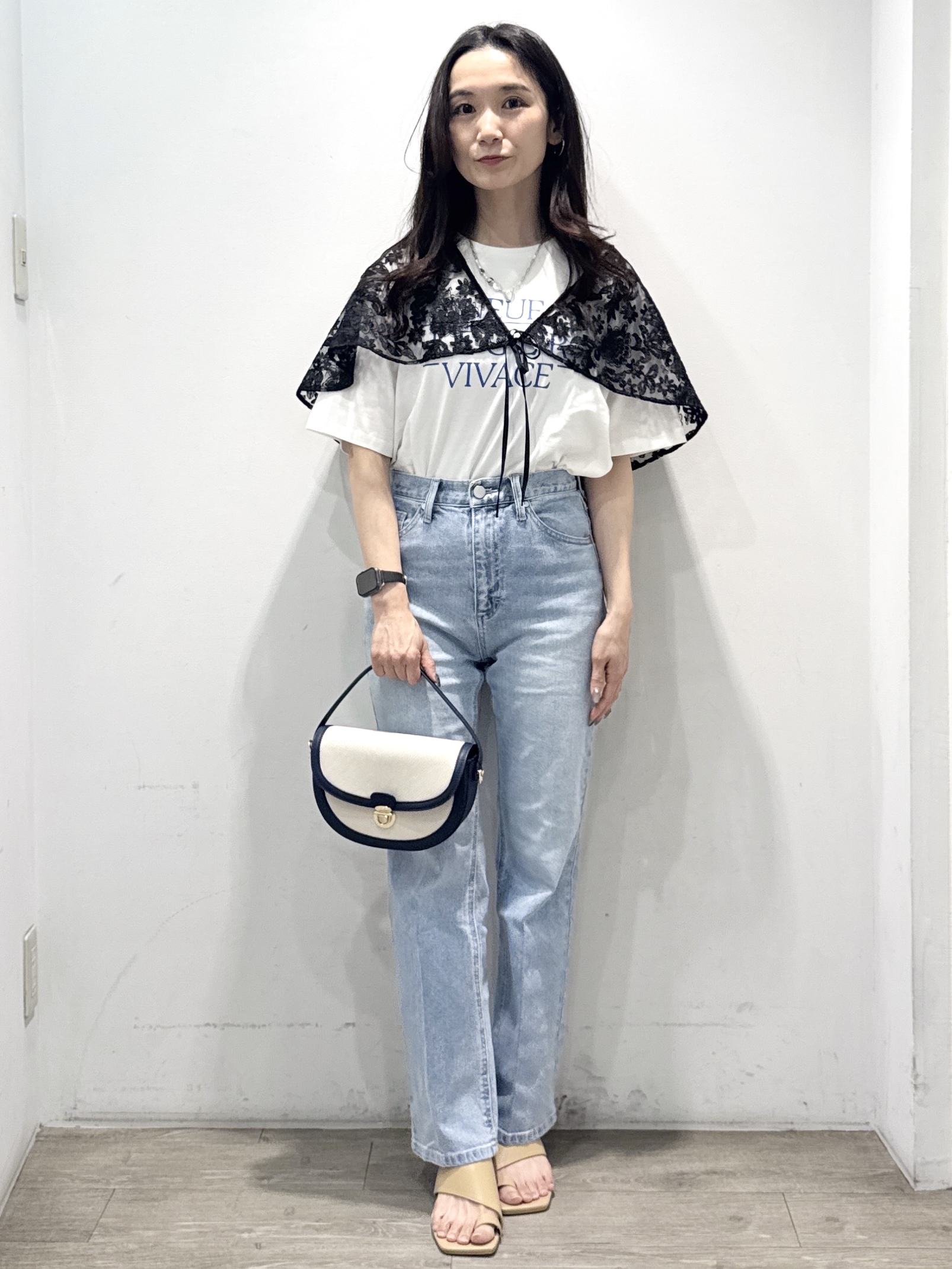 yuicciさんの「OPAQUE.CLIP｜刺繍レースケープ【洗濯機OK】」を使ったコーディネート