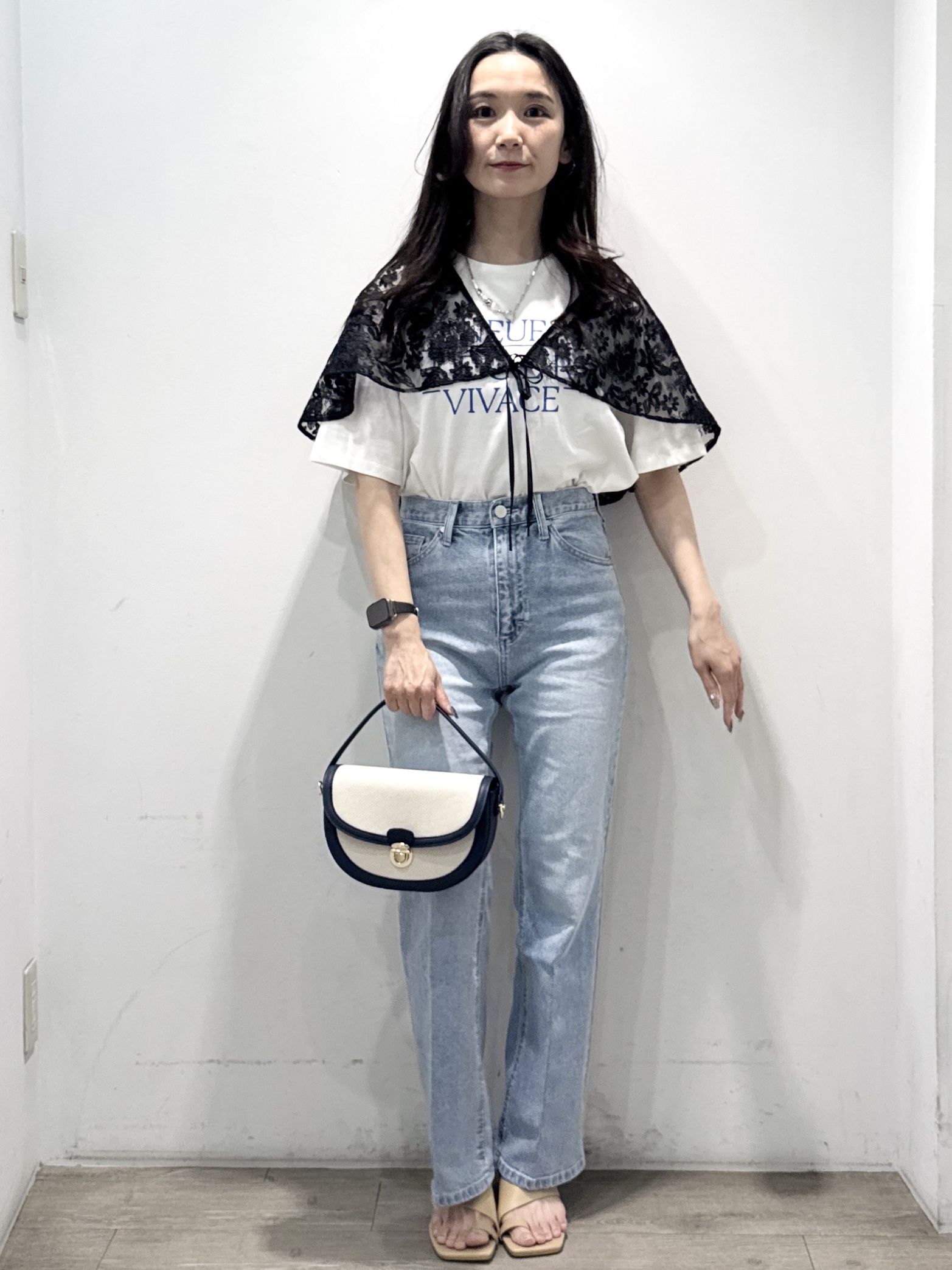 yuicciさんの「OPAQUE.CLIP｜刺繍レースケープ【洗濯機OK】」を使ったコーディネート