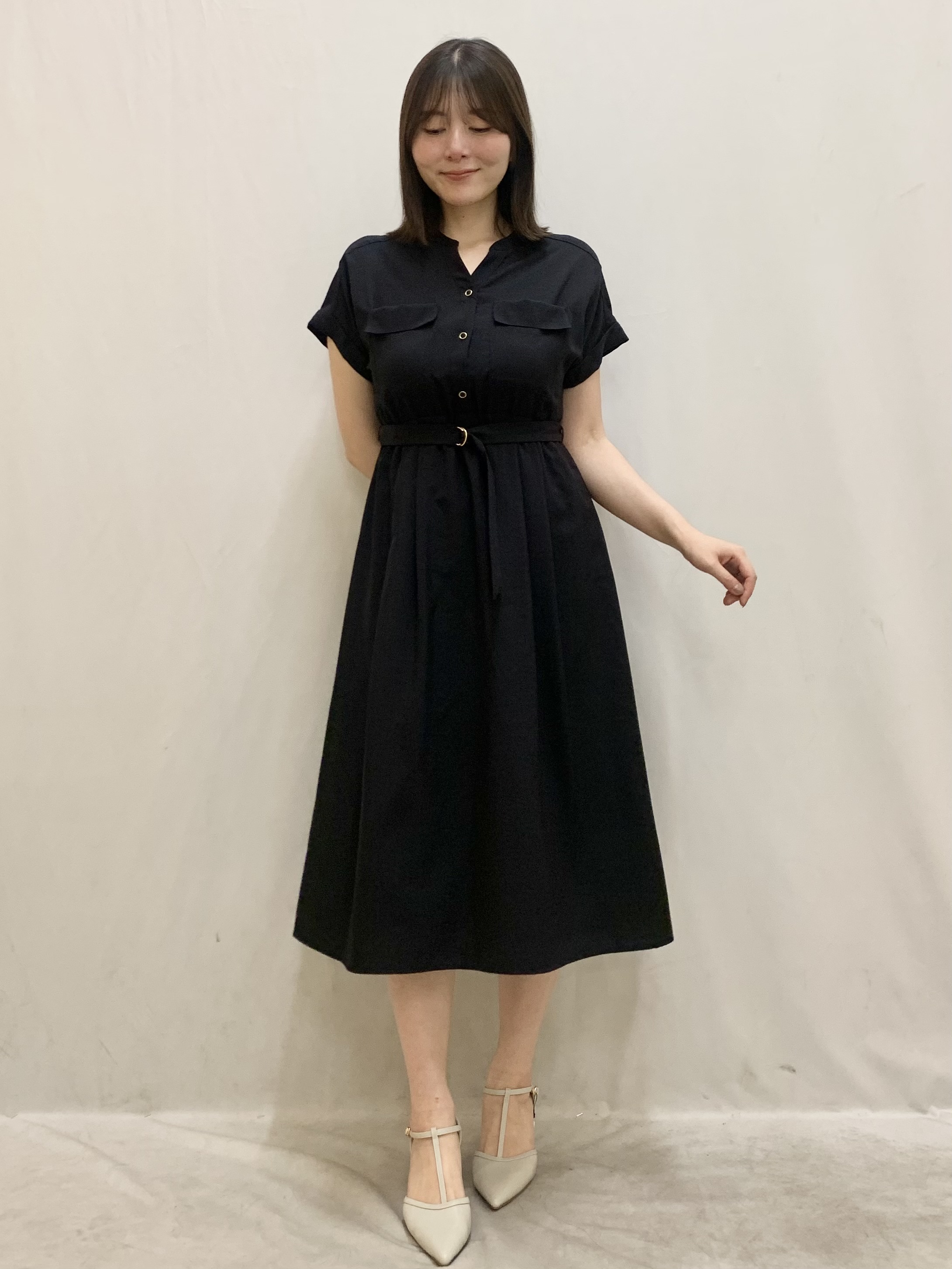 kasumiさんの「index｜ダブルポケットスキッパーワンピース【防シワ／洗濯機OK】《XS～3L／6col》」を使ったコーディネート