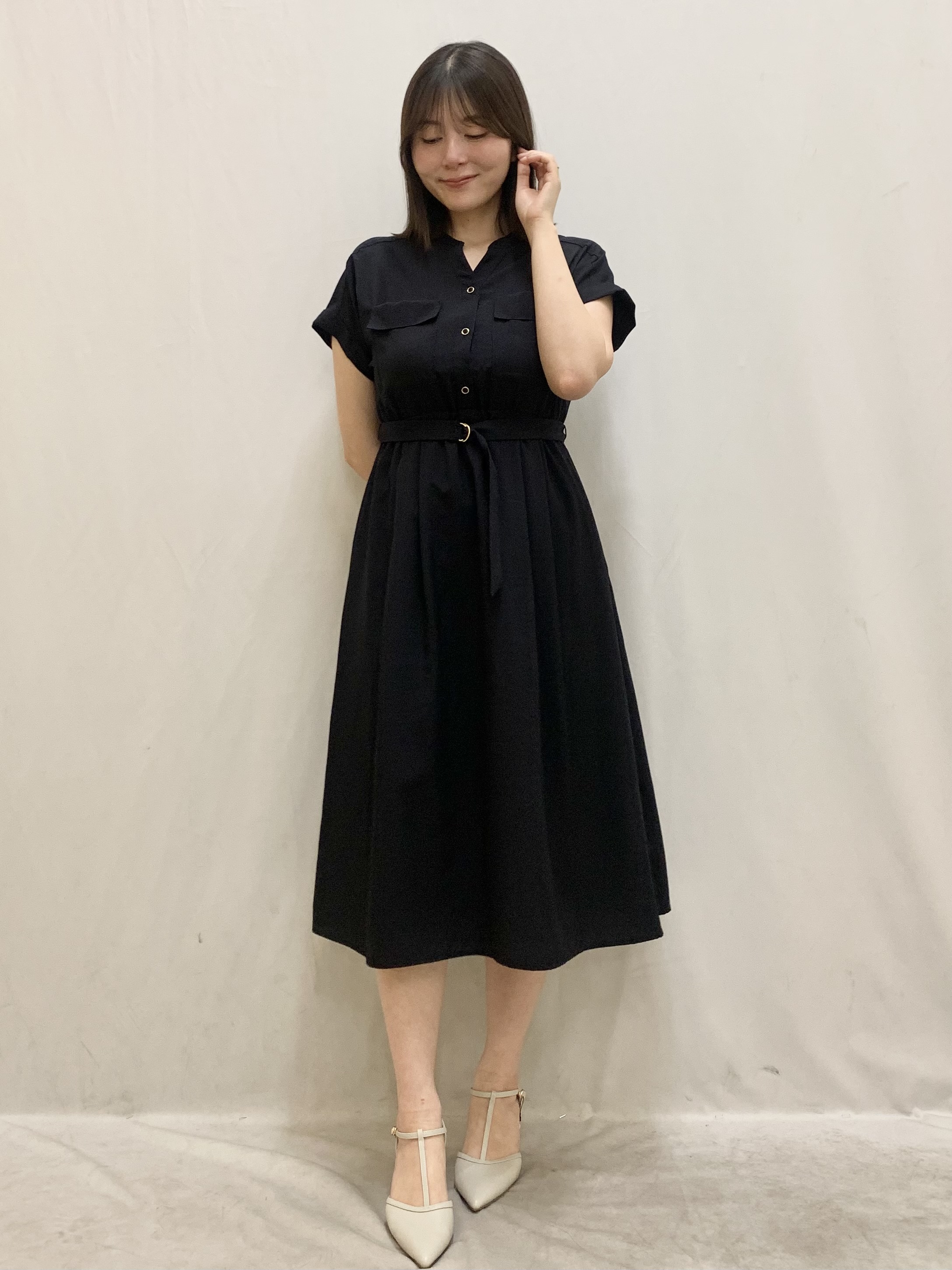 kasumiさんの「index｜ダブルポケットスキッパーワンピース【防シワ／洗濯機OK】《XS～3L／6col》」を使ったコーディネート