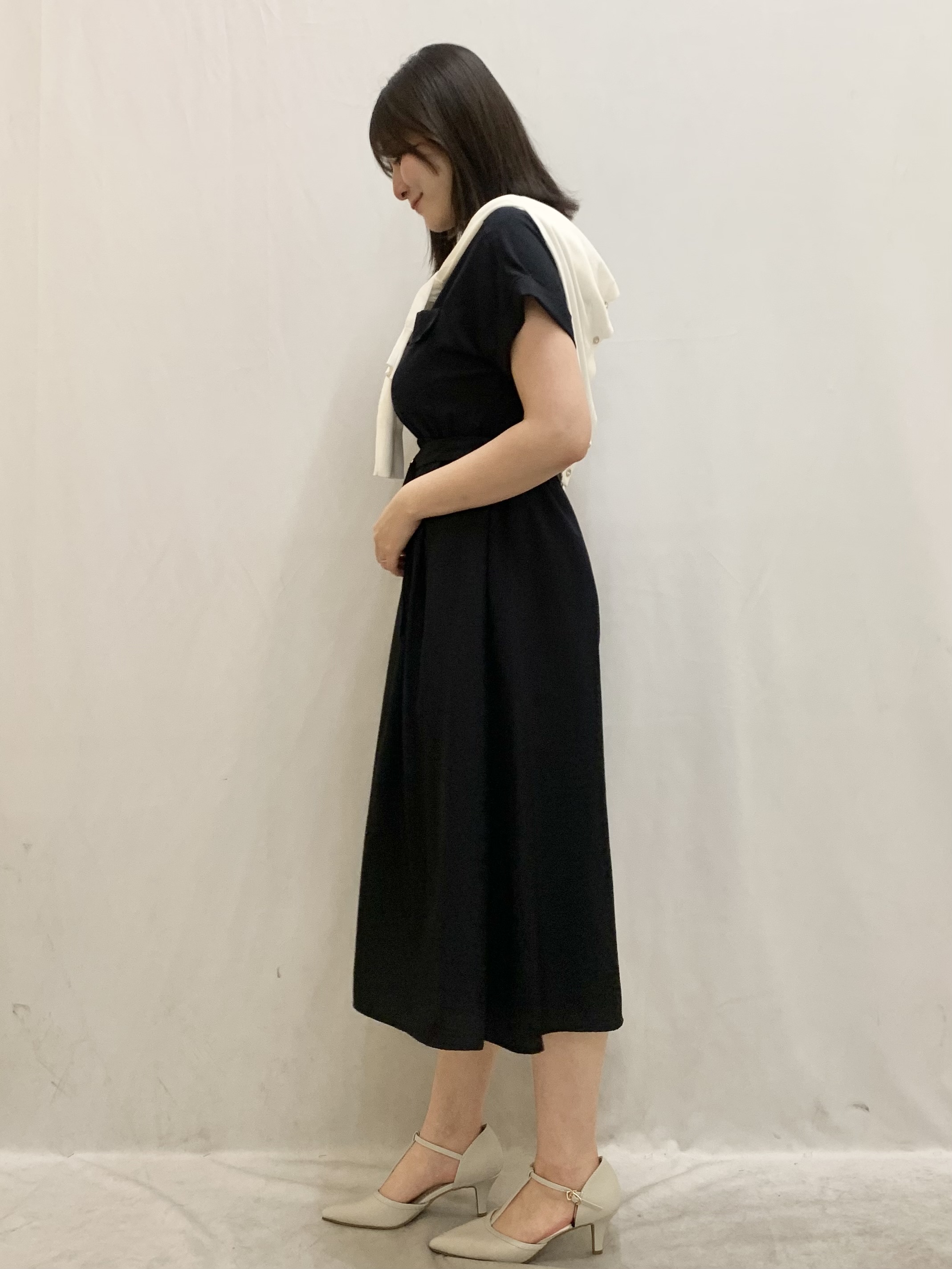 kasumiさんの「index｜ダブルポケットスキッパーワンピース【防シワ／洗濯機OK】《XS～3L／6col》」を使ったコーディネート