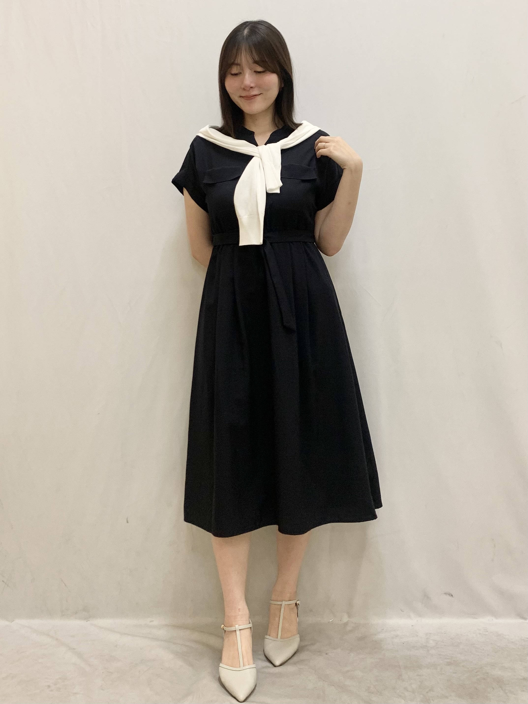 kasumiさんの「index｜ダブルポケットスキッパーワンピース【防シワ／洗濯機OK】《XS～3L／6col》」を使ったコーディネート