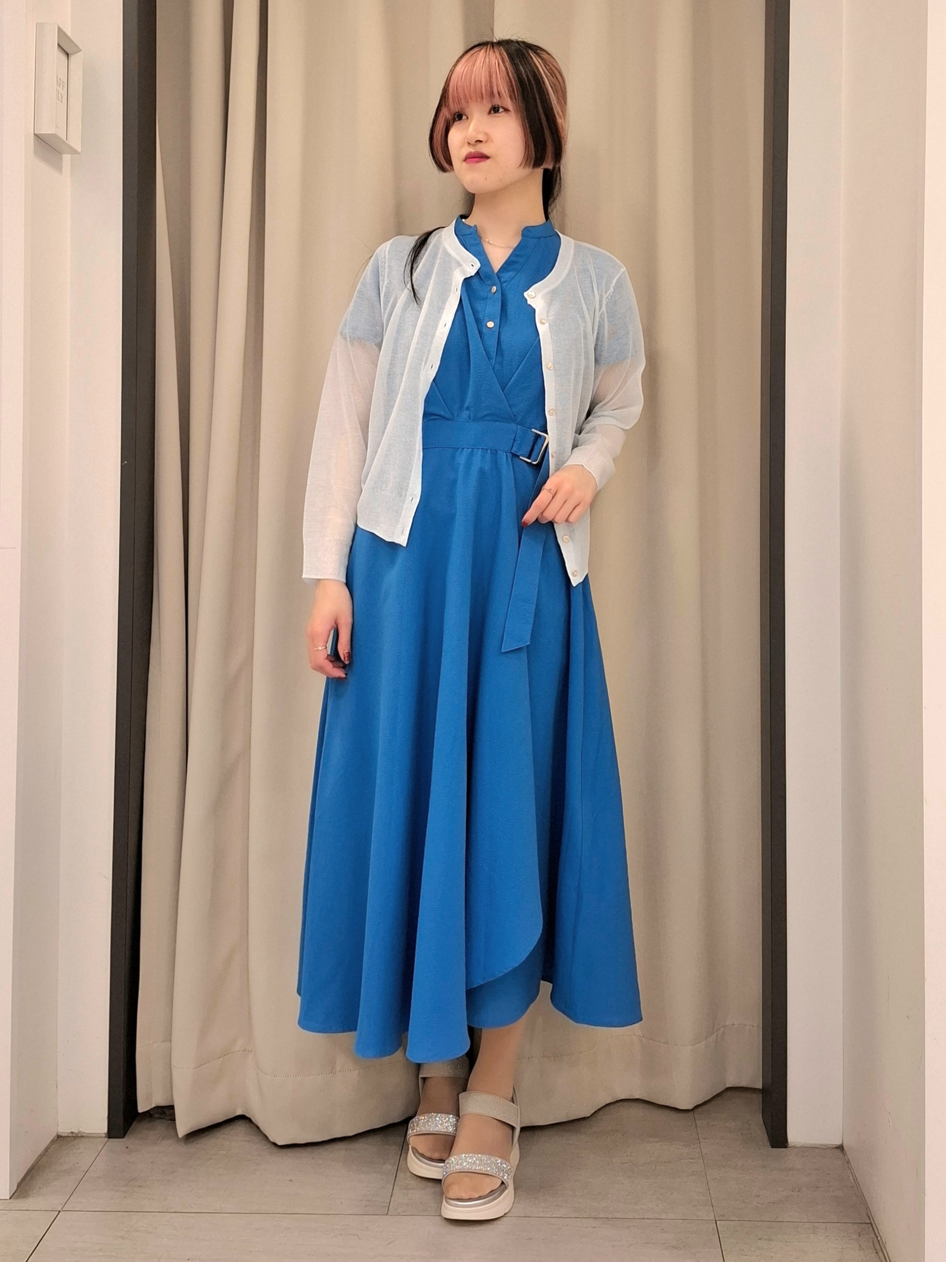 なーちゃんさんの「grove｜高評価！【洗える/名品】大人の透け感、シアーカーディガン」を使ったコーディネート