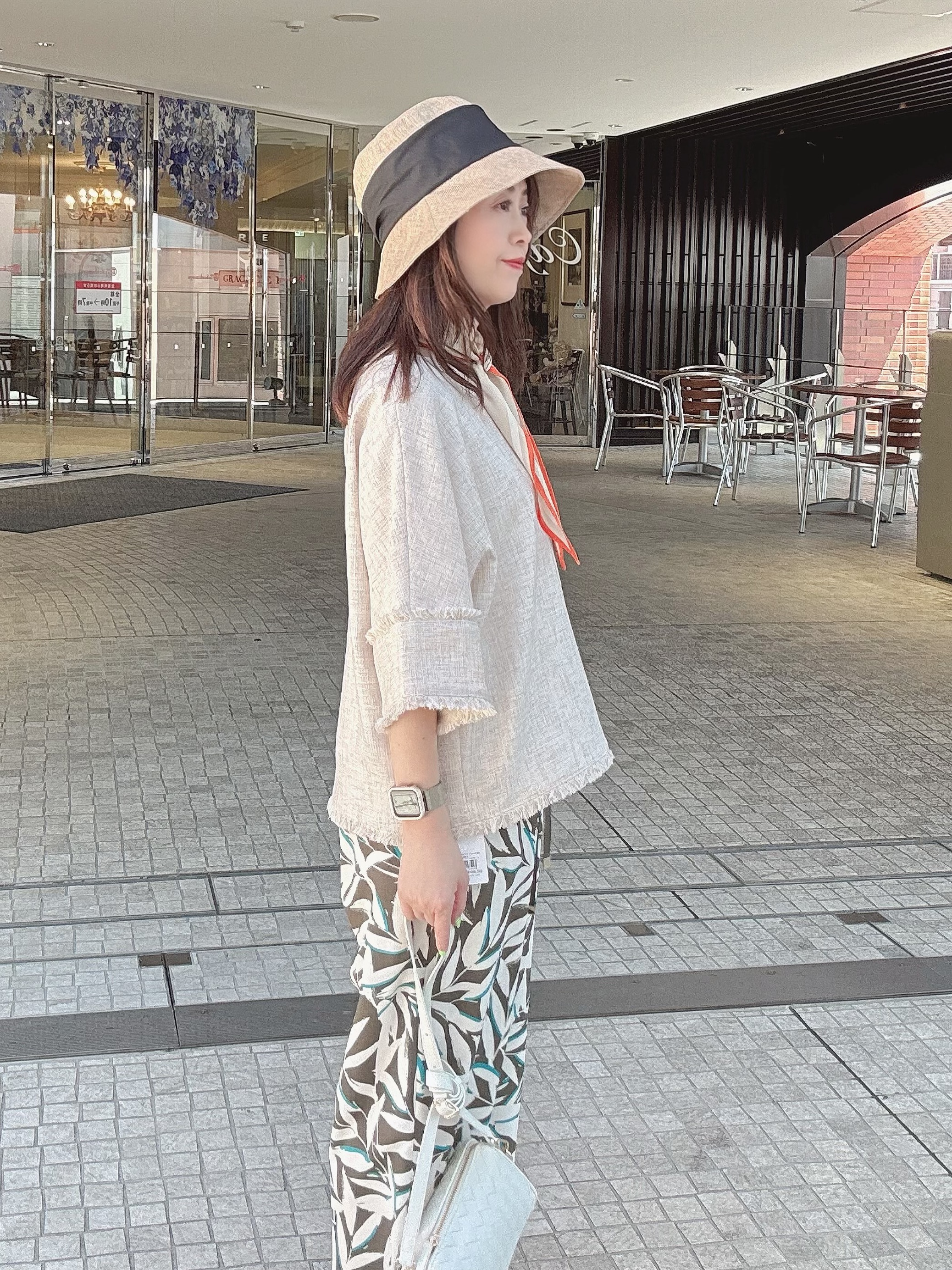 makiさんの「UNTITLED｜【古畑星夏さん着用/ウエストゴム/ワイド】ボタニカルリーフパンツ」を使ったコーディネート