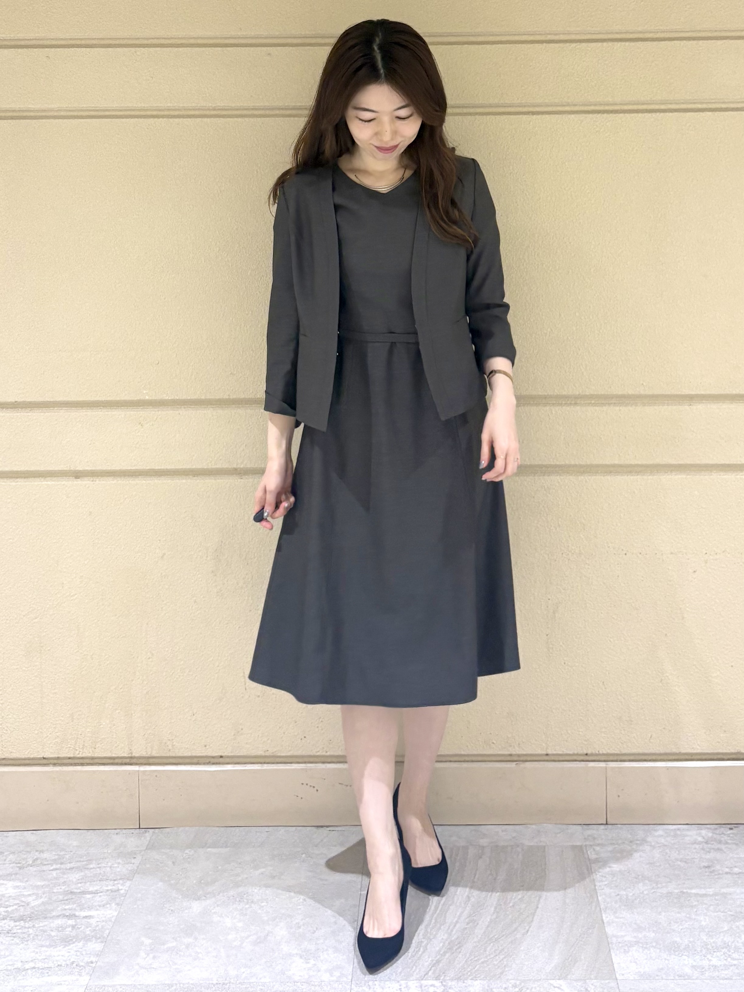 sakiさんの「COUP DE CHANCE｜【日本製／接触冷感／UVケア／手洗い可】リネンライクノーカラージャケット」を使ったコーディネート