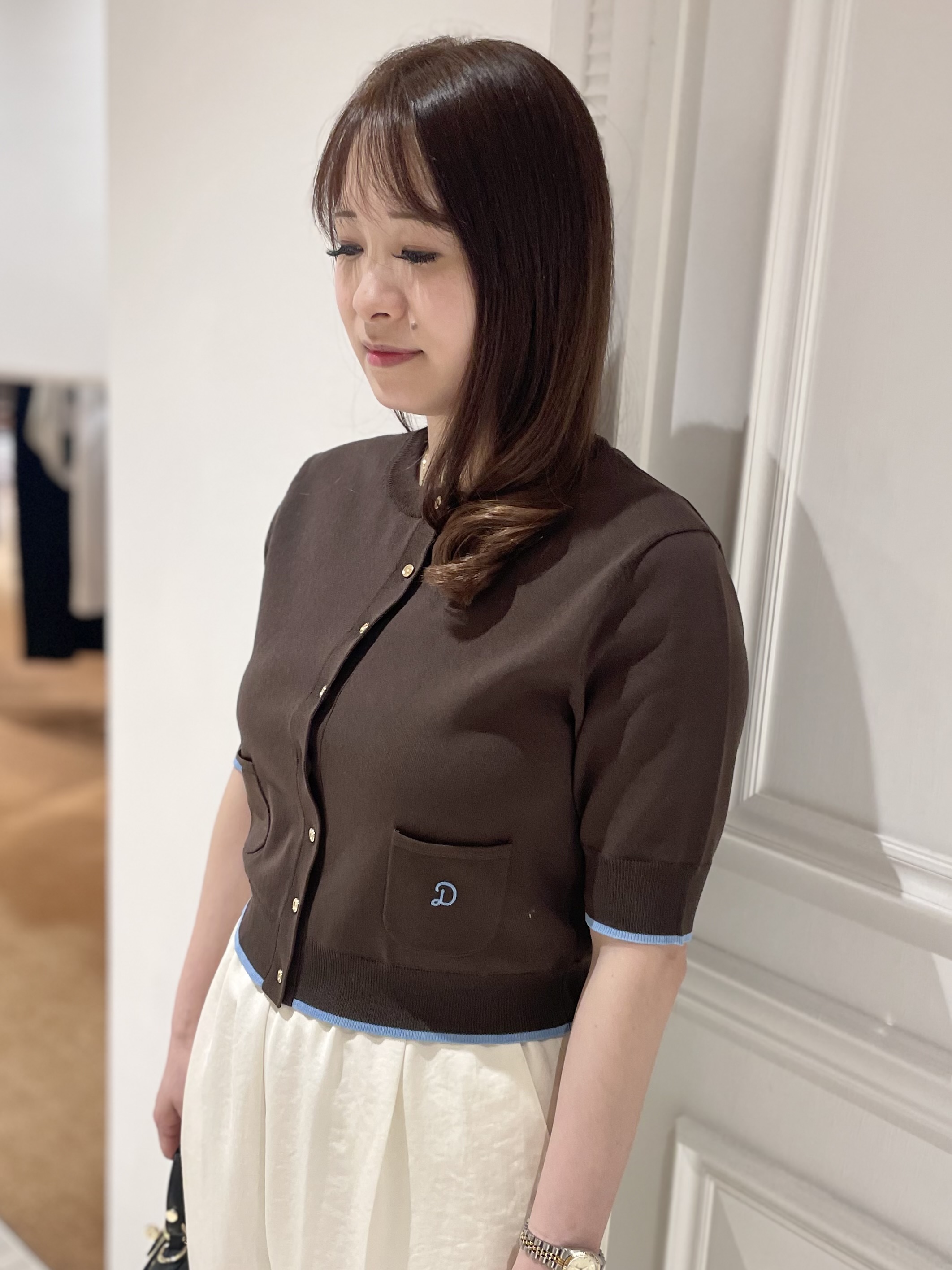 minowaさんの「DRESSTERIOR｜【UVカット/ウォッシャブル】クールタッチ ニットカーディガン」を使ったコーディネート