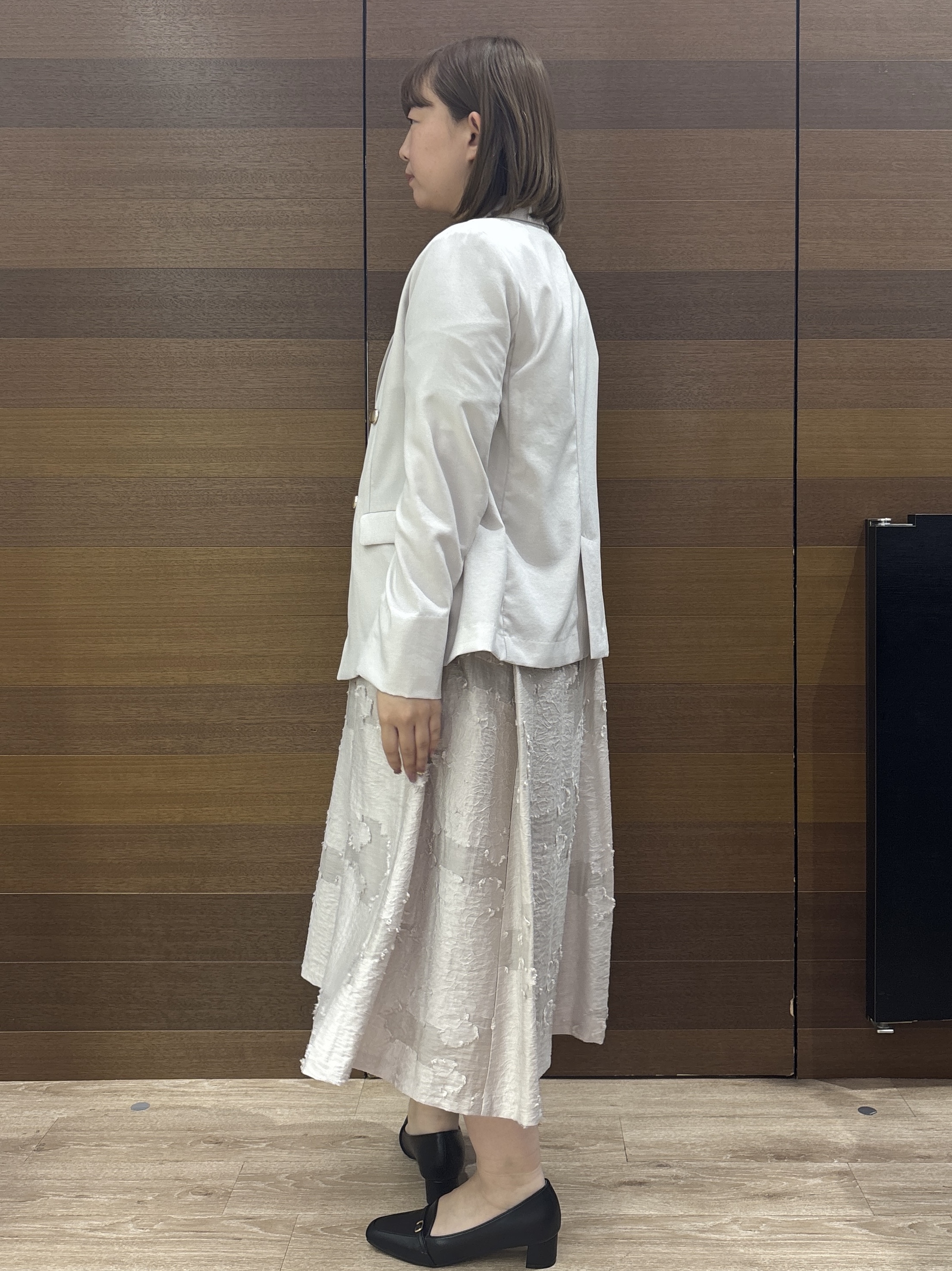 yumeさんの「OPAQUE.CLIP｜《再入荷》ダブルブレストテーラードジャケット【接触冷感／吸水速乾／イージーアイロン／防シワ／洗濯機O」を使ったコーディネート
