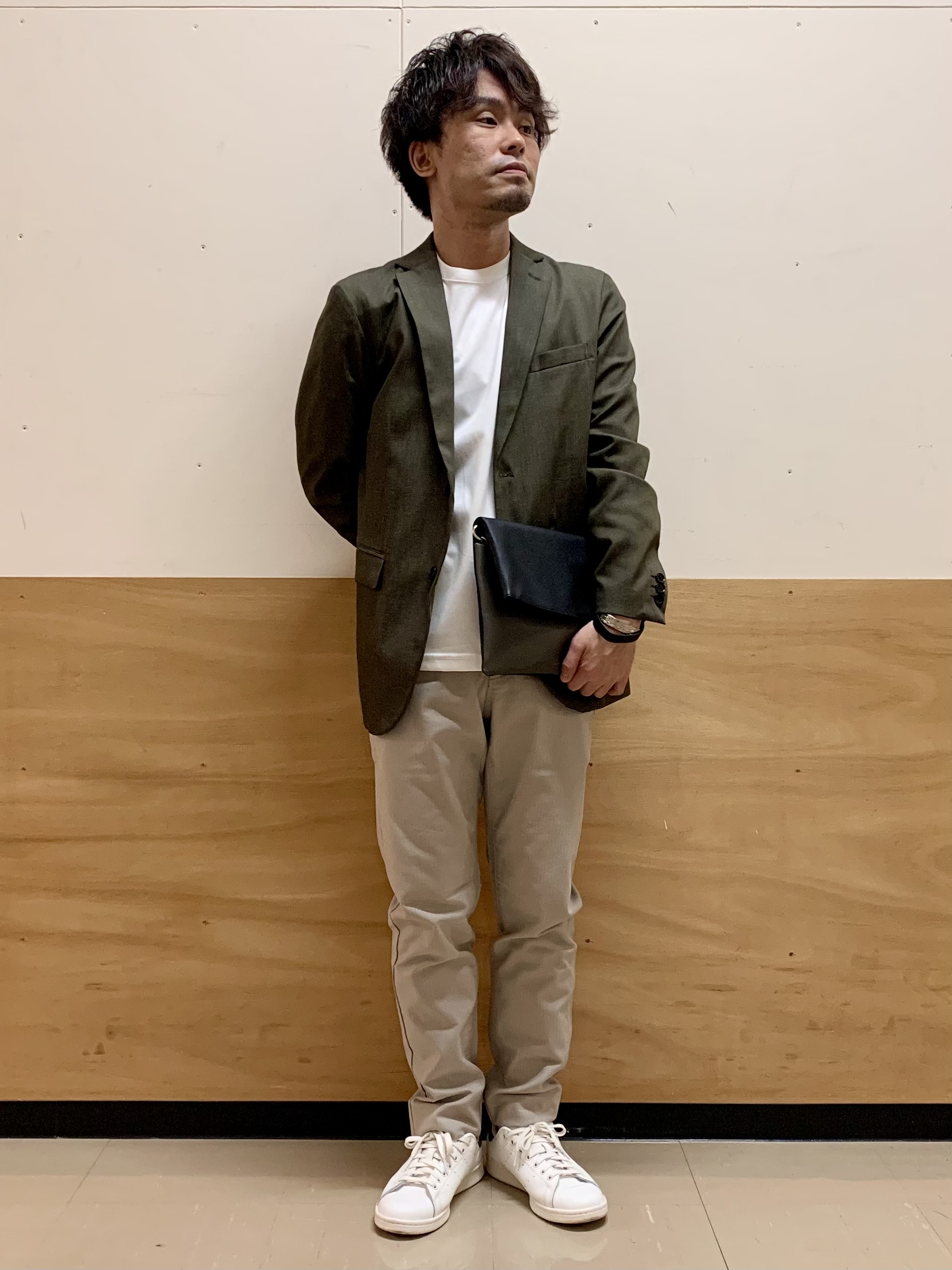 MATUさんの「THE SHOP TK｜ライトエバーデニム ジャケット 洗濯機OK/ストレッチ/セットアップ可」を使ったコーディネート