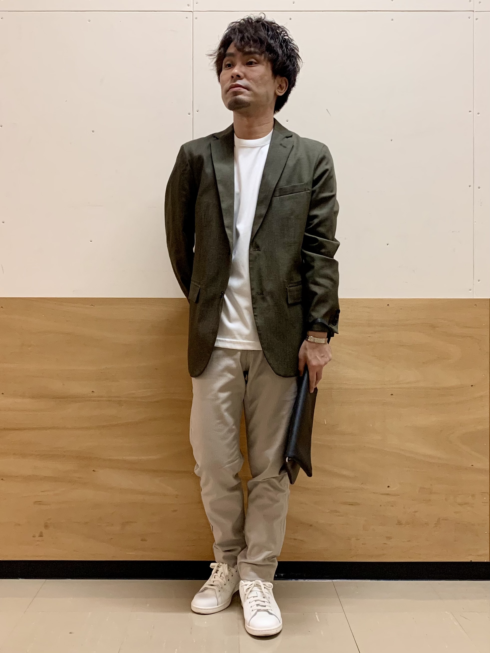 MATUさんの「THE SHOP TK｜ライトエバーデニム ジャケット 洗濯機OK/ストレッチ/セットアップ可」を使ったコーディネート