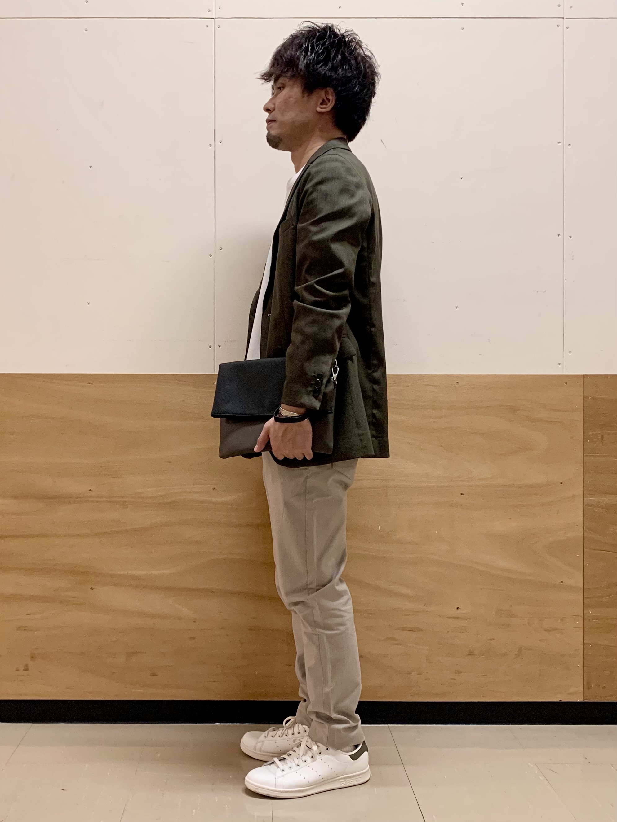 MATUさんの「THE SHOP TK｜ライトエバーデニム ジャケット 洗濯機OK/ストレッチ/セットアップ可」を使ったコーディネート