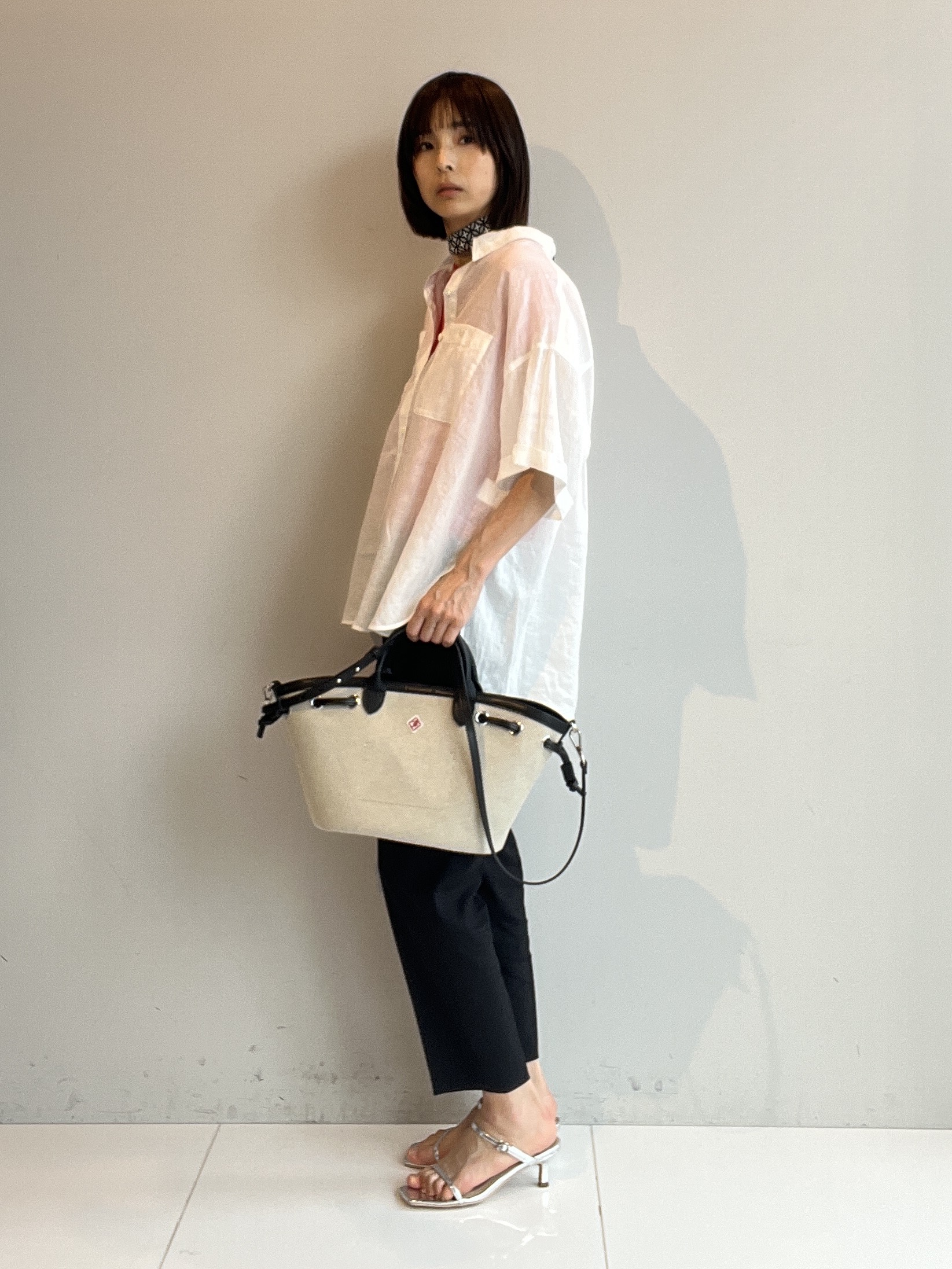 misaさんの「DRESSTERIOR｜【ウォッシャブル】コットンシルクフレンチスリーブニット」を使ったコーディネート