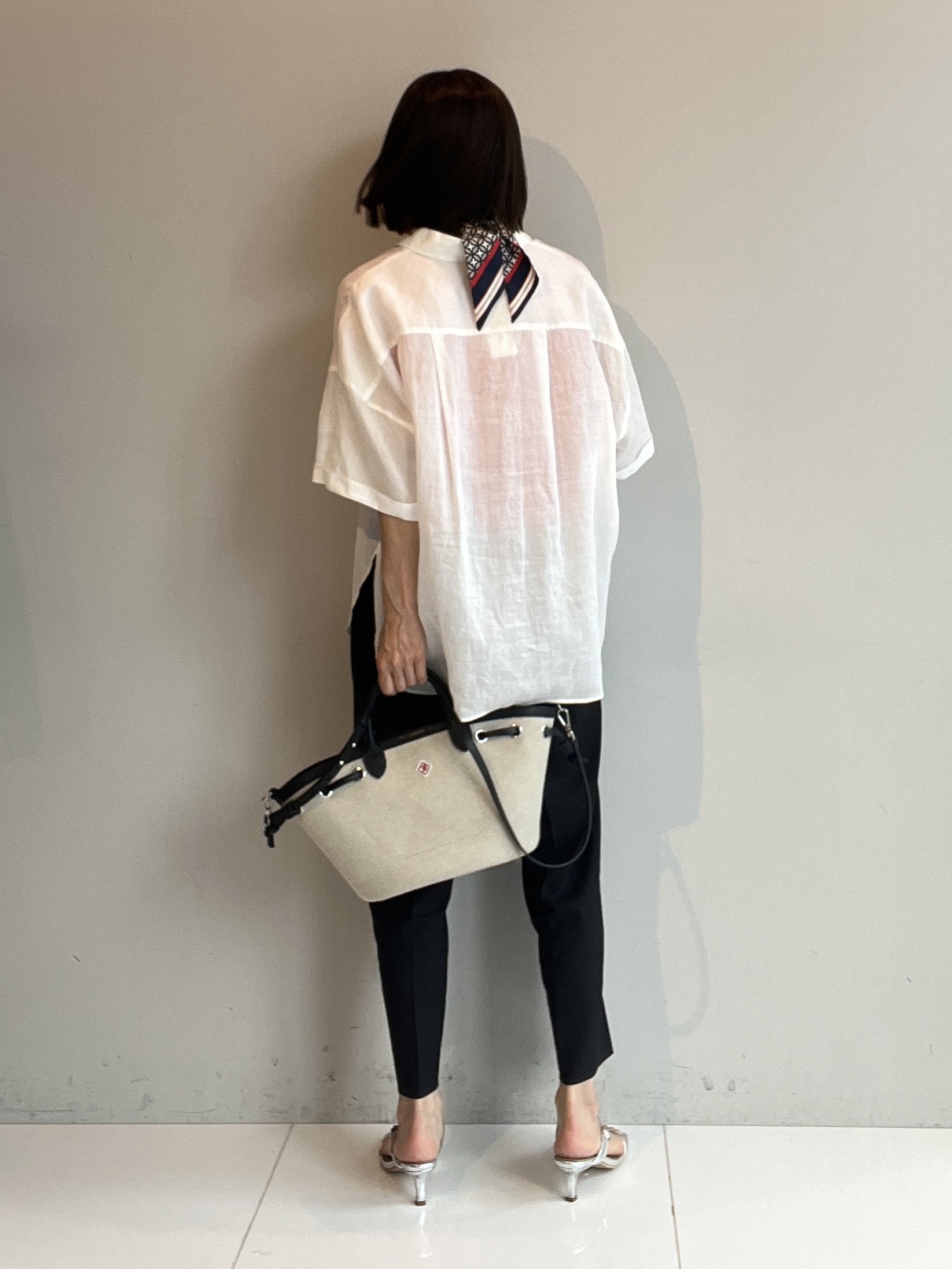 misaさんの「DRESSTERIOR｜【ウォッシャブル】コットンシルクフレンチスリーブニット」を使ったコーディネート