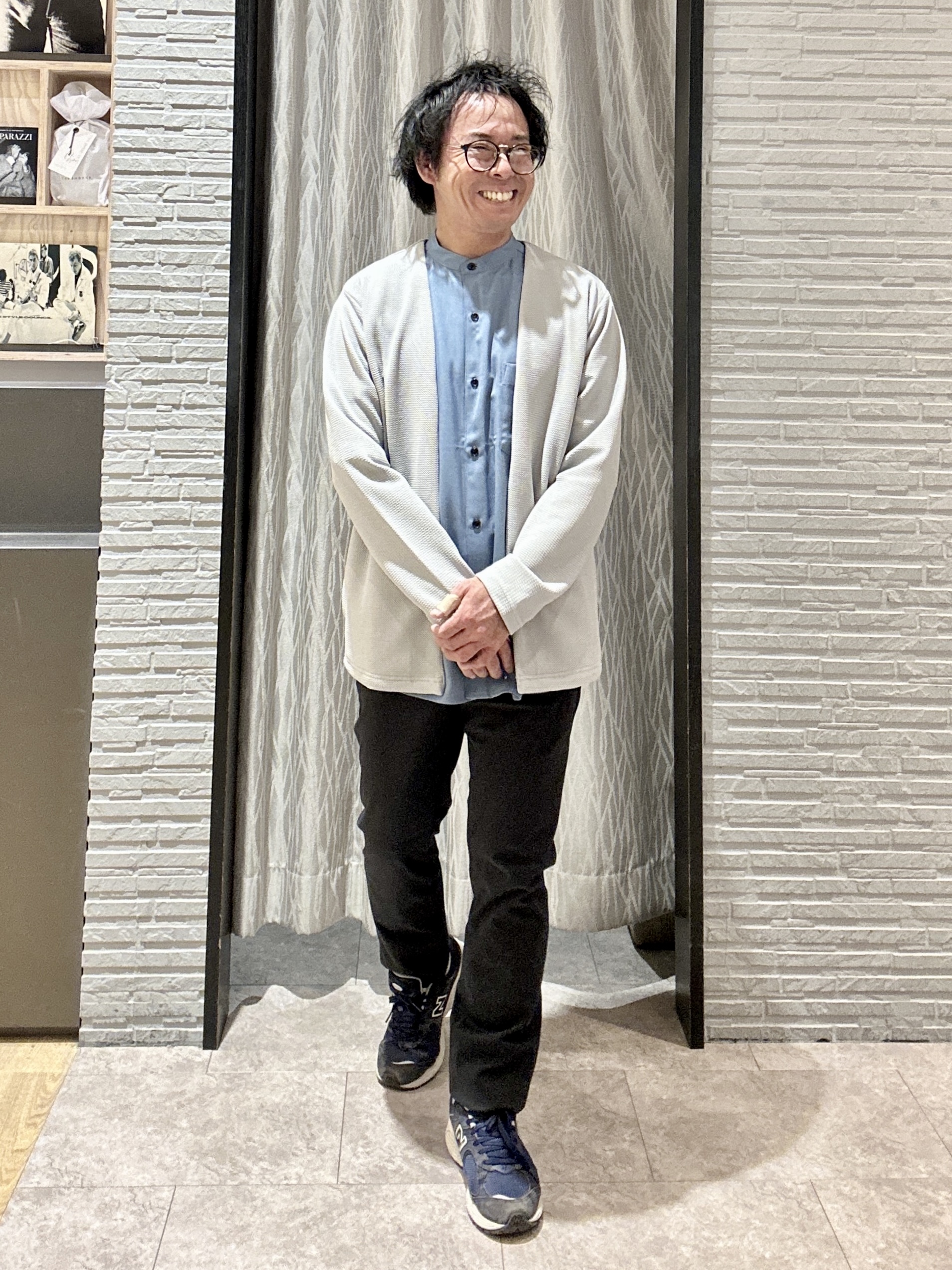 KENJI Iさんの「THE SHOP TK｜【2点セット】カーディガン＋半袖Tシャツ 洗濯機OK」を使ったコーディネート