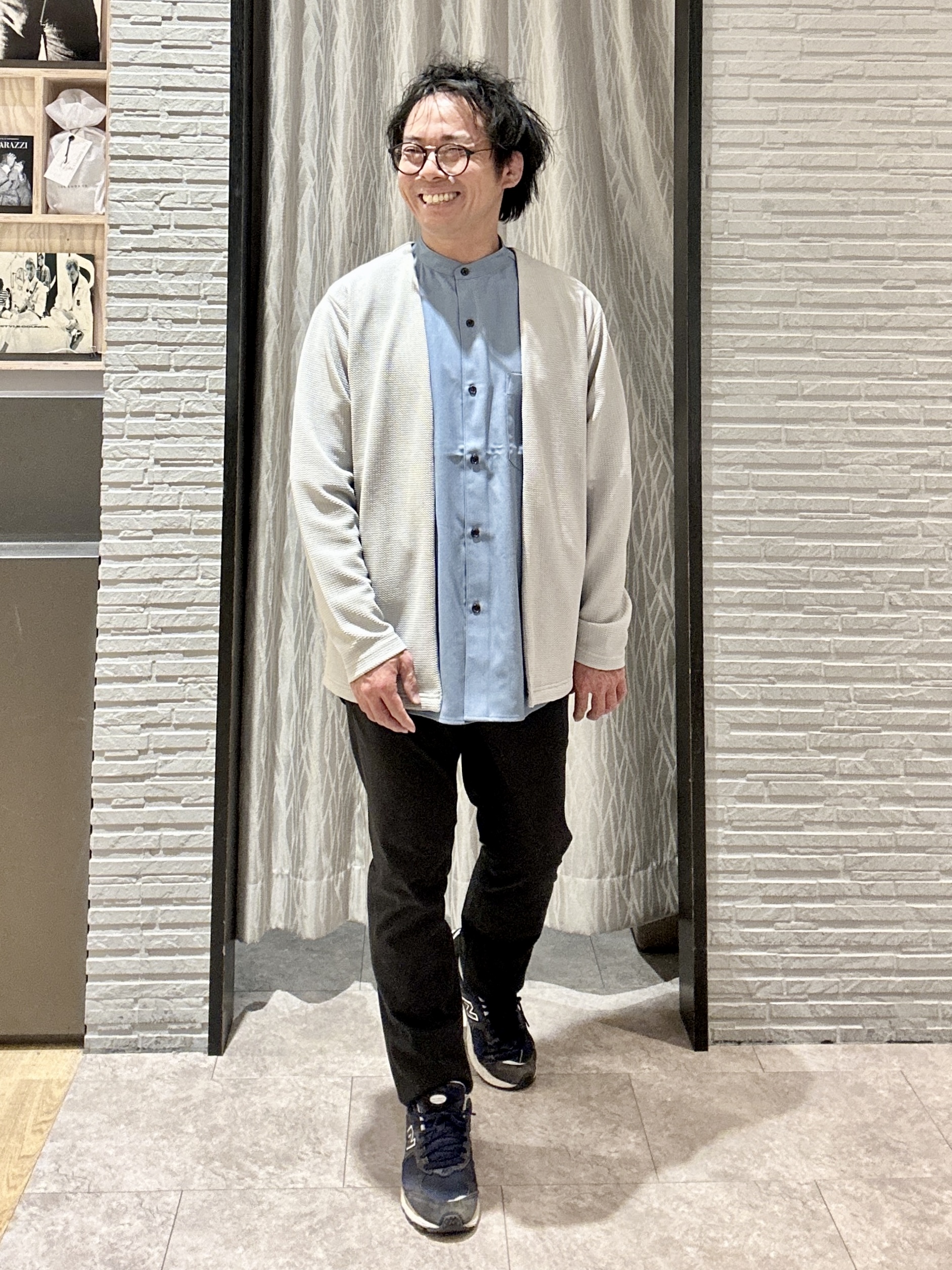 KENJI Iさんの「THE SHOP TK｜【2点セット】カーディガン＋半袖Tシャツ 洗濯機OK」を使ったコーディネート