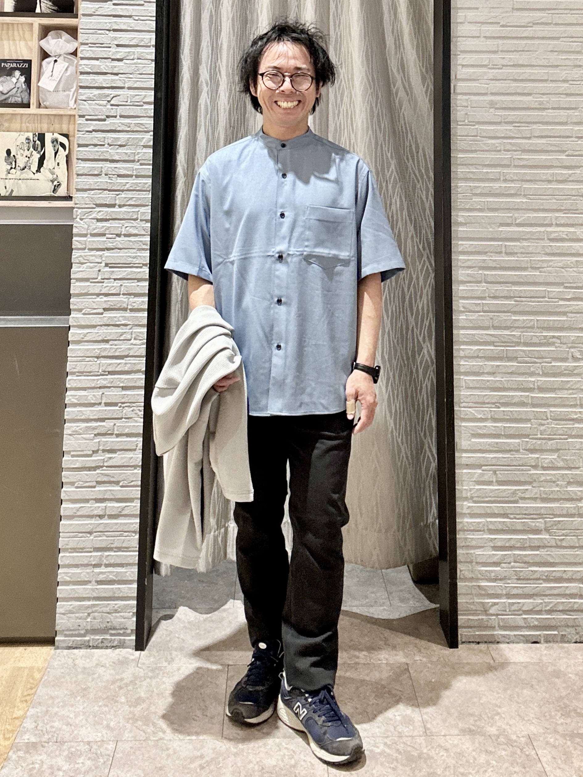 KENJI Iさんの「THE SHOP TK｜【2点セット】カーディガン＋半袖Tシャツ 洗濯機OK」を使ったコーディネート