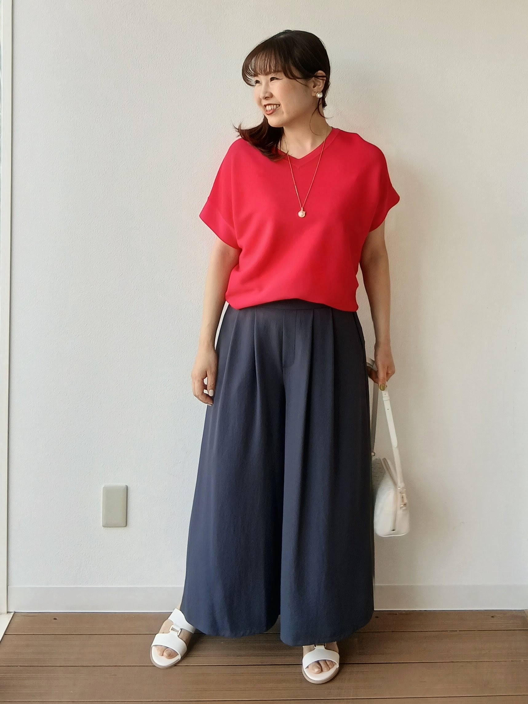 なみきさんの「UNTITLED｜【11色展開/体型カバー】前後2WAYフレンチスリーブニット」を使ったコーディネート