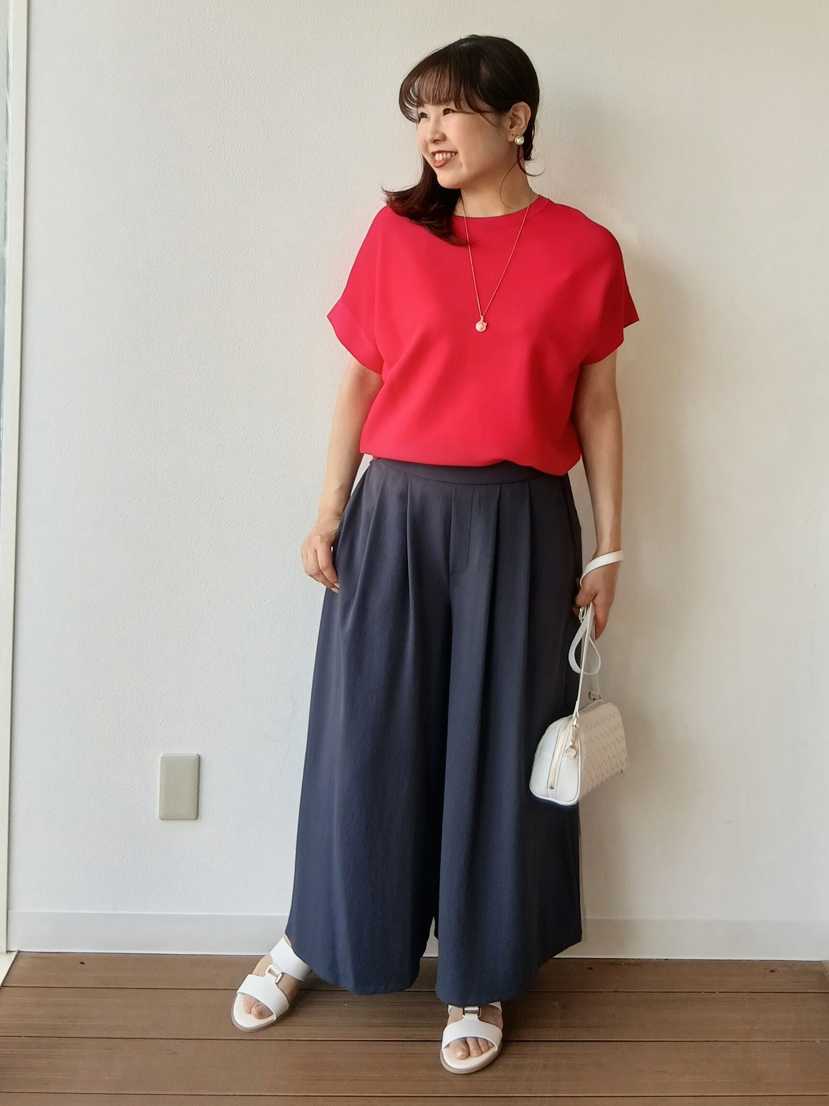なみきさんの「UNTITLED｜【11色展開/体型カバー】前後2WAYフレンチスリーブニット」を使ったコーディネート