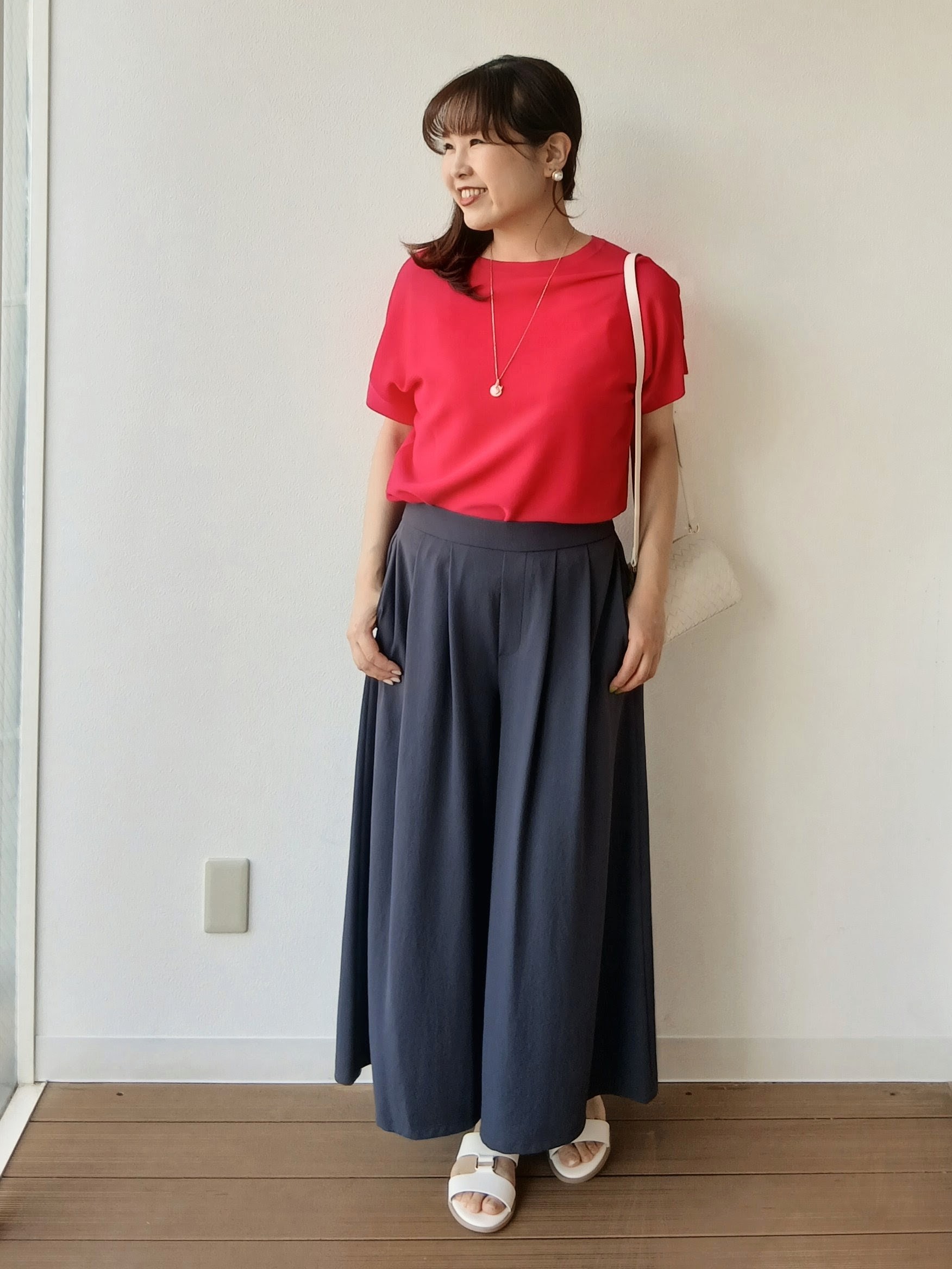 なみきさんの「UNTITLED｜【11色展開/体型カバー】前後2WAYフレンチスリーブニット」を使ったコーディネート