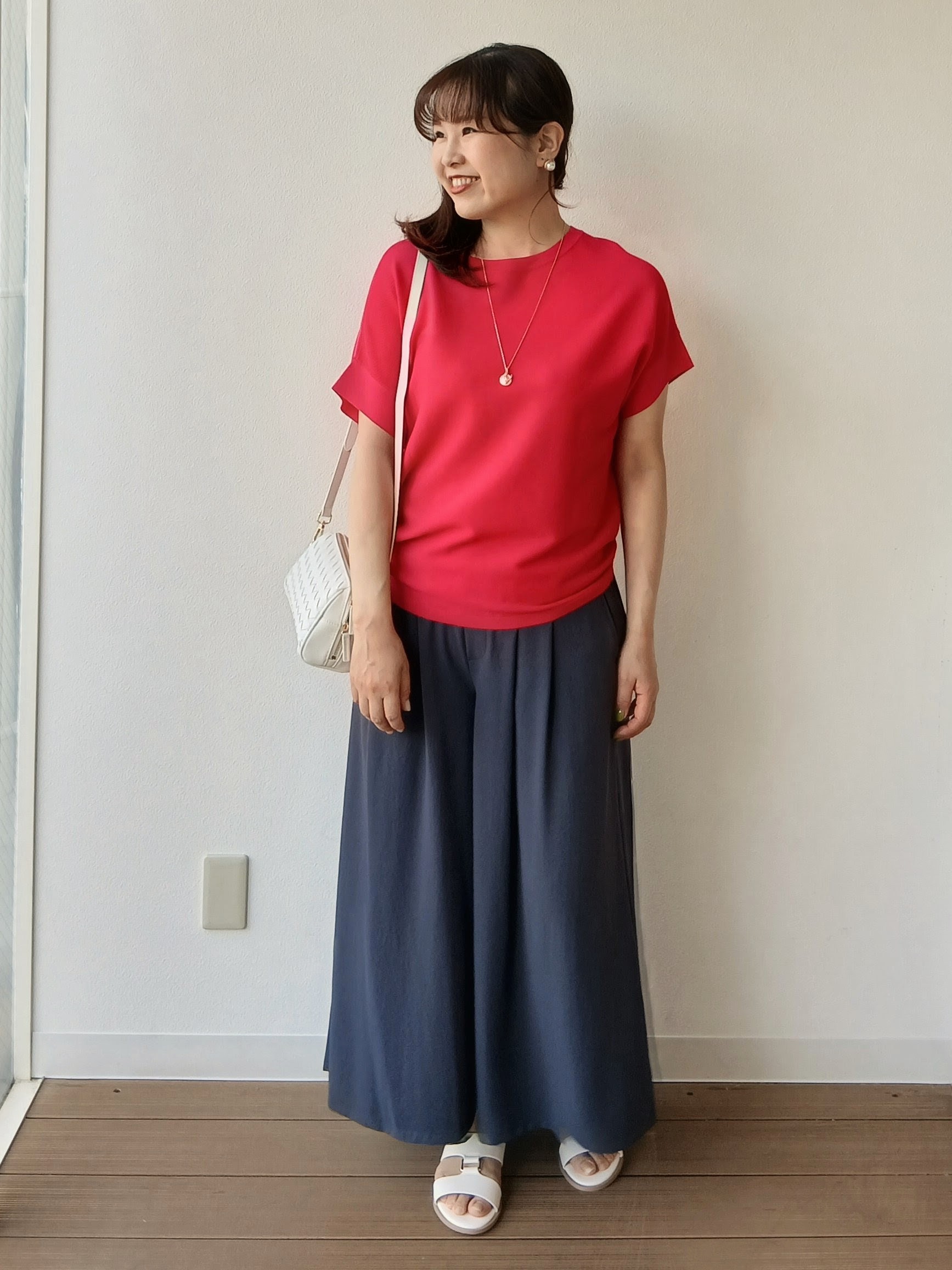 なみきさんの「UNTITLED｜【11色展開/体型カバー】前後2WAYフレンチスリーブニット」を使ったコーディネート
