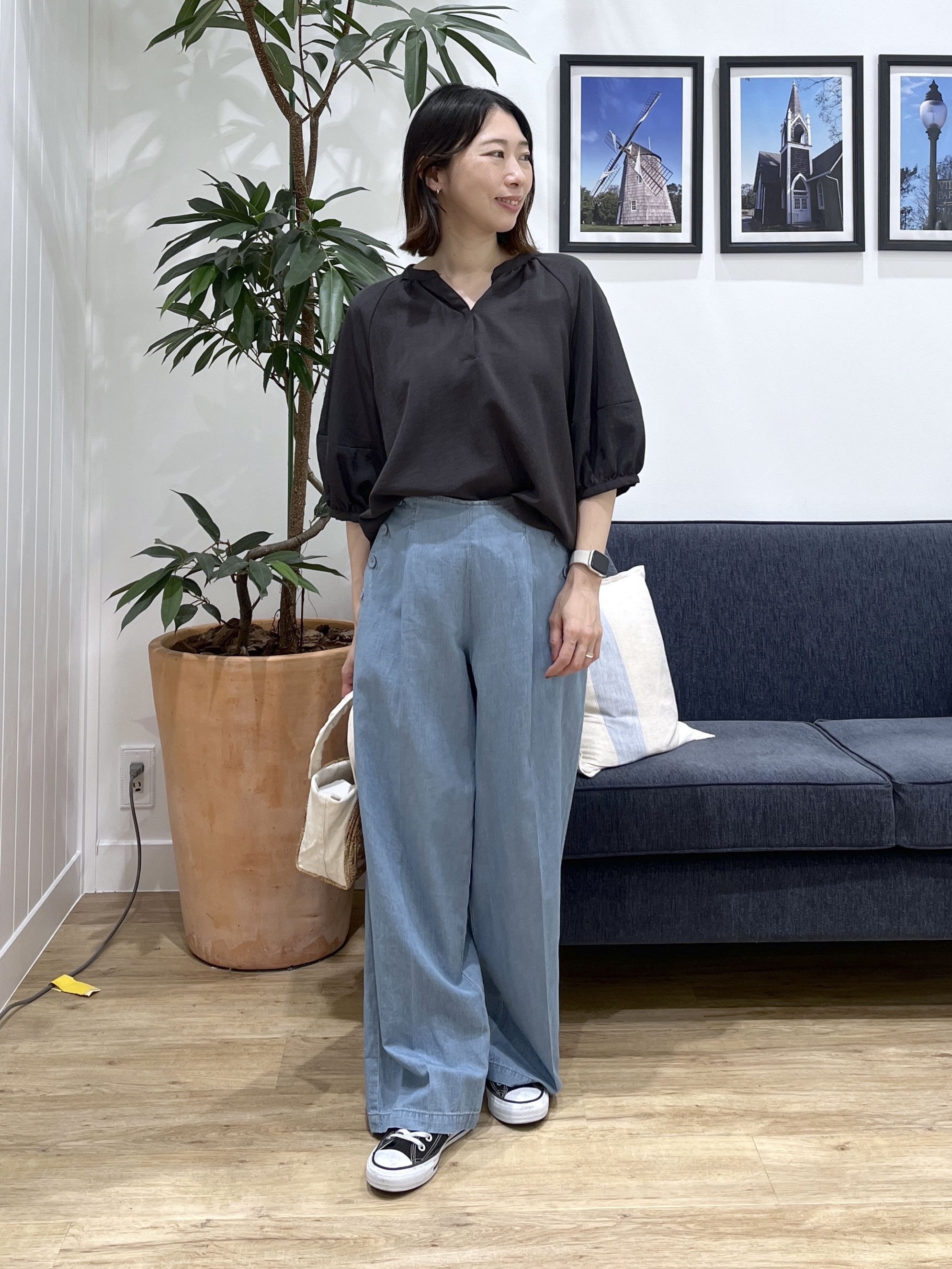 canaさんの「Dessin｜【洗える】スキッパーライトブラウス」を使ったコーディネート