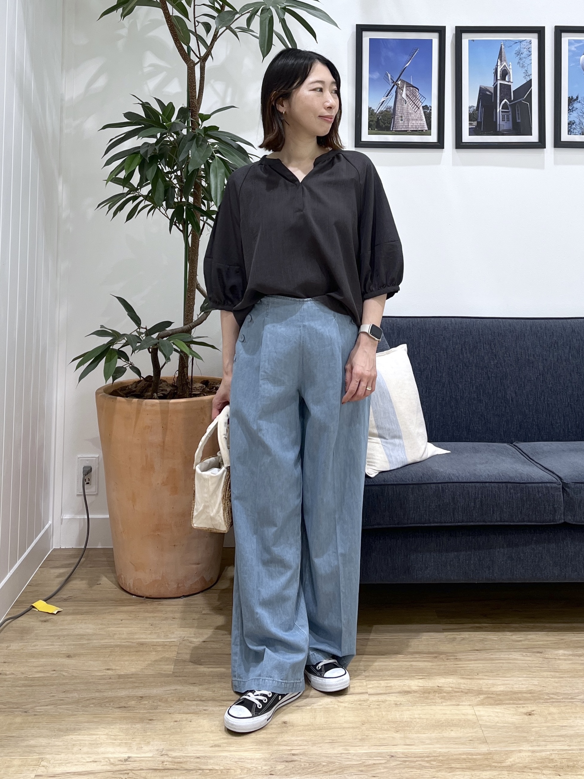 canaさんの「Dessin｜【洗える】スキッパーライトブラウス」を使ったコーディネート