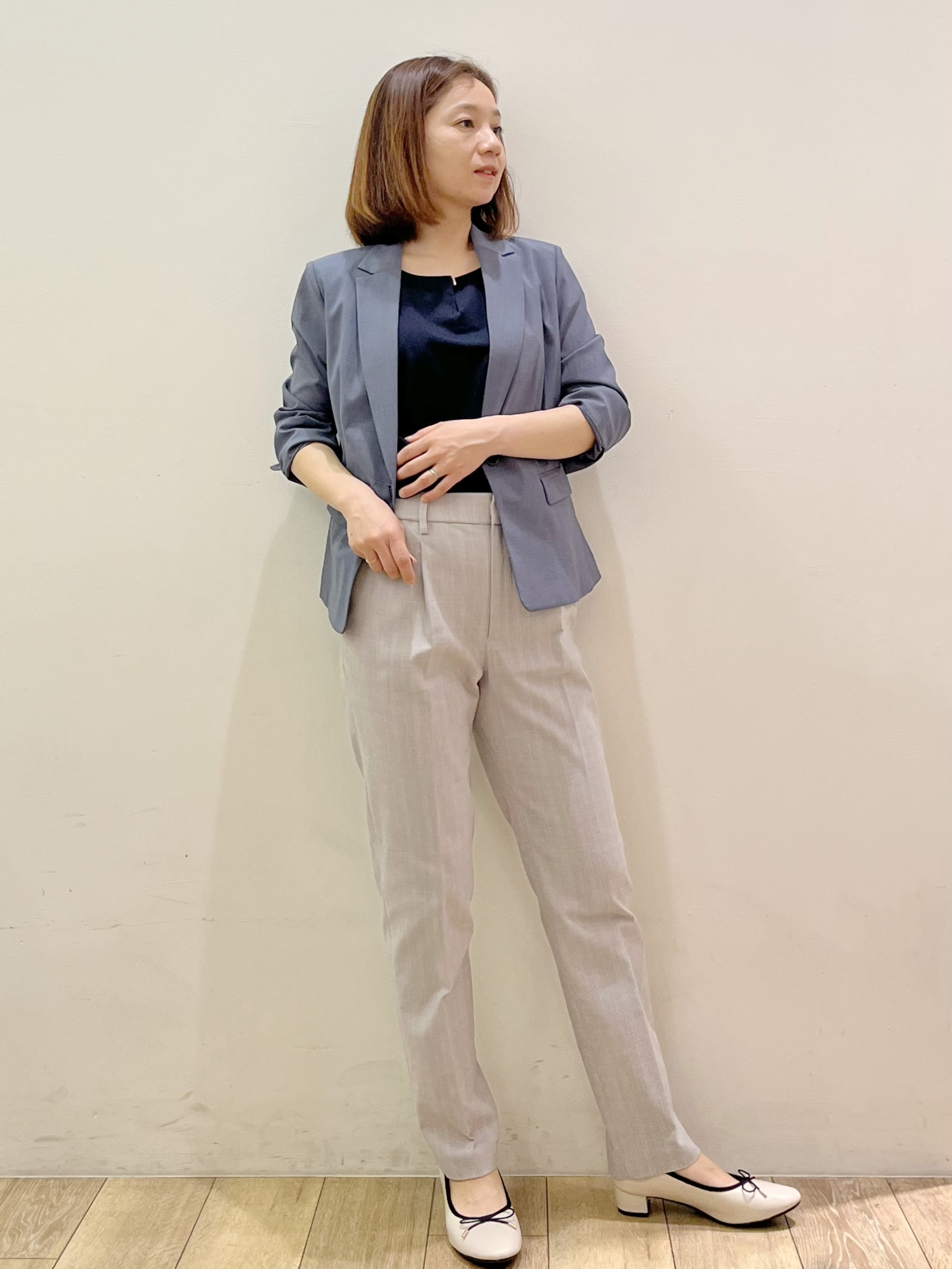 kcさんの「OPAQUE.CLIP｜【接触冷感／吸水速乾】セットアップ対応ストレッチテーラードジャケット《イージーアイロン／洗濯機OK／」を使ったコーディネート