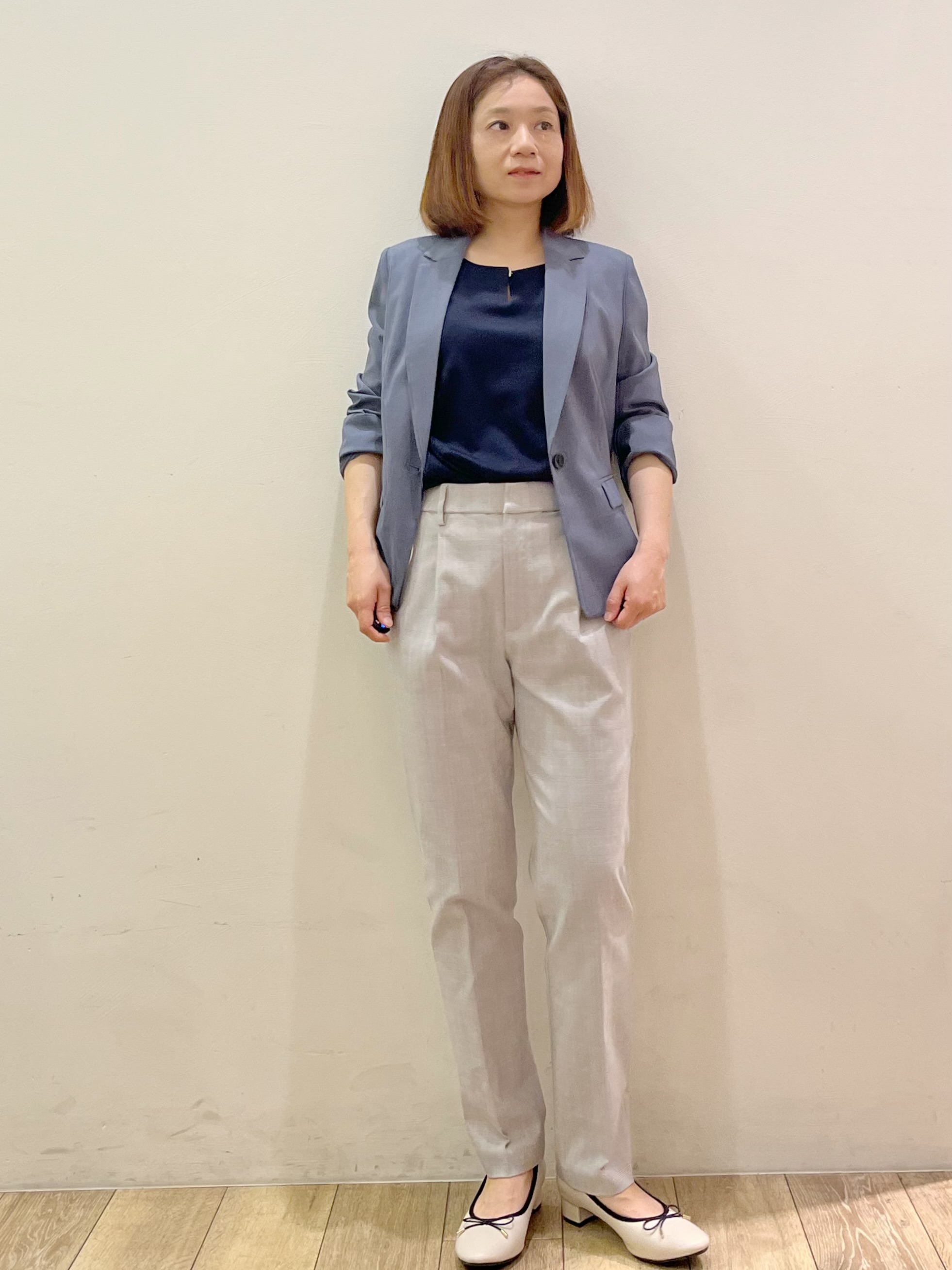 kcさんの「OPAQUE.CLIP｜【接触冷感／吸水速乾】セットアップ対応ストレッチテーラードジャケット《イージーアイロン／洗濯機OK／」を使ったコーディネート