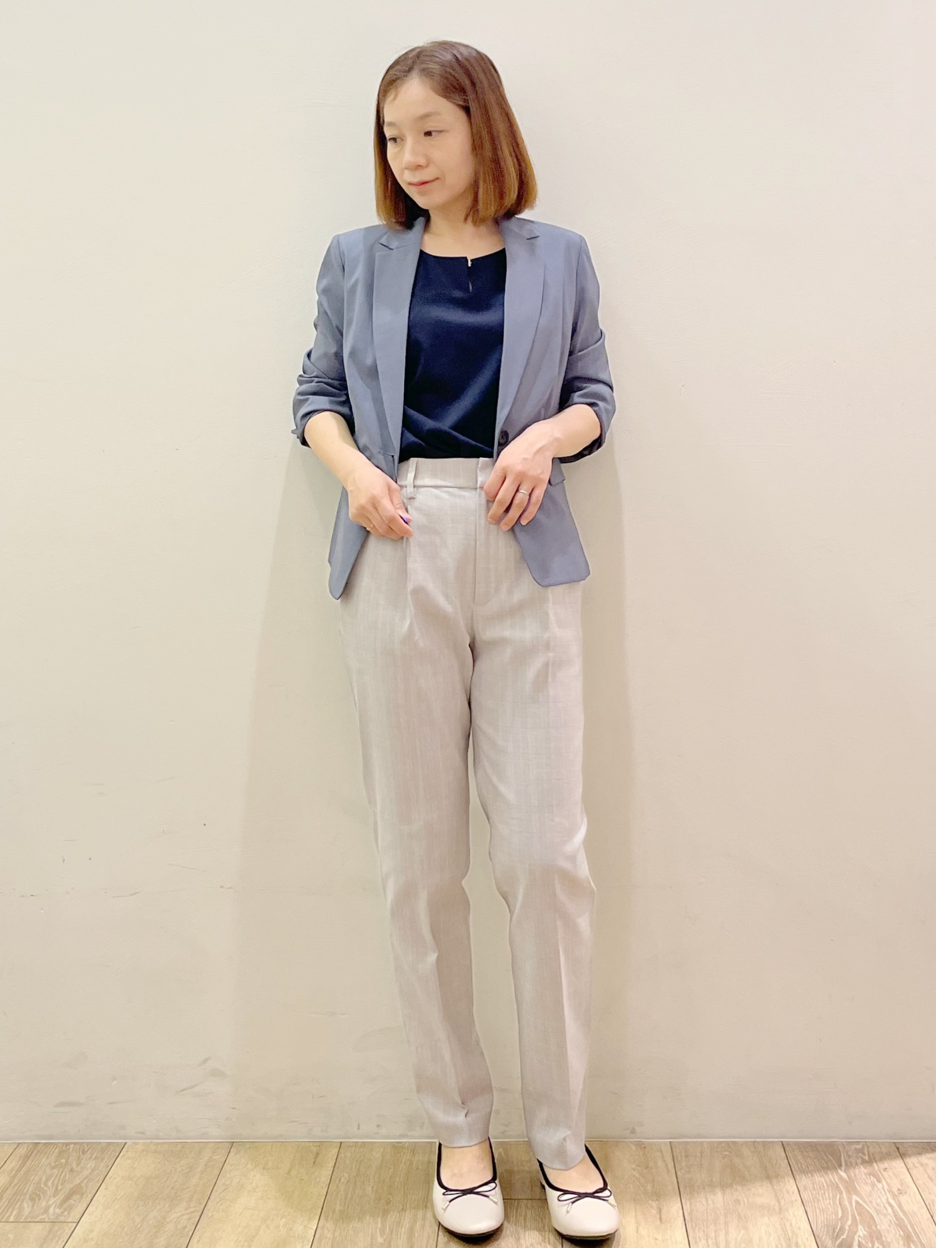 kcさんの「OPAQUE.CLIP｜【接触冷感／吸水速乾】セットアップ対応ストレッチテーラードジャケット《イージーアイロン／洗濯機OK／」を使ったコーディネート