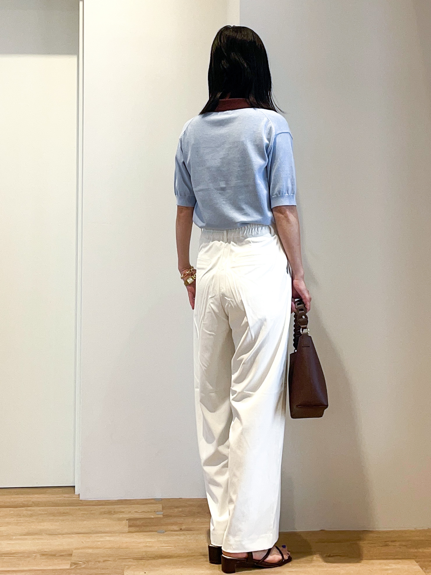 あいさんの「OPAQUE.CLIP｜ビッグポロ衿ニット【洗濯機OK】」を使ったコーディネート