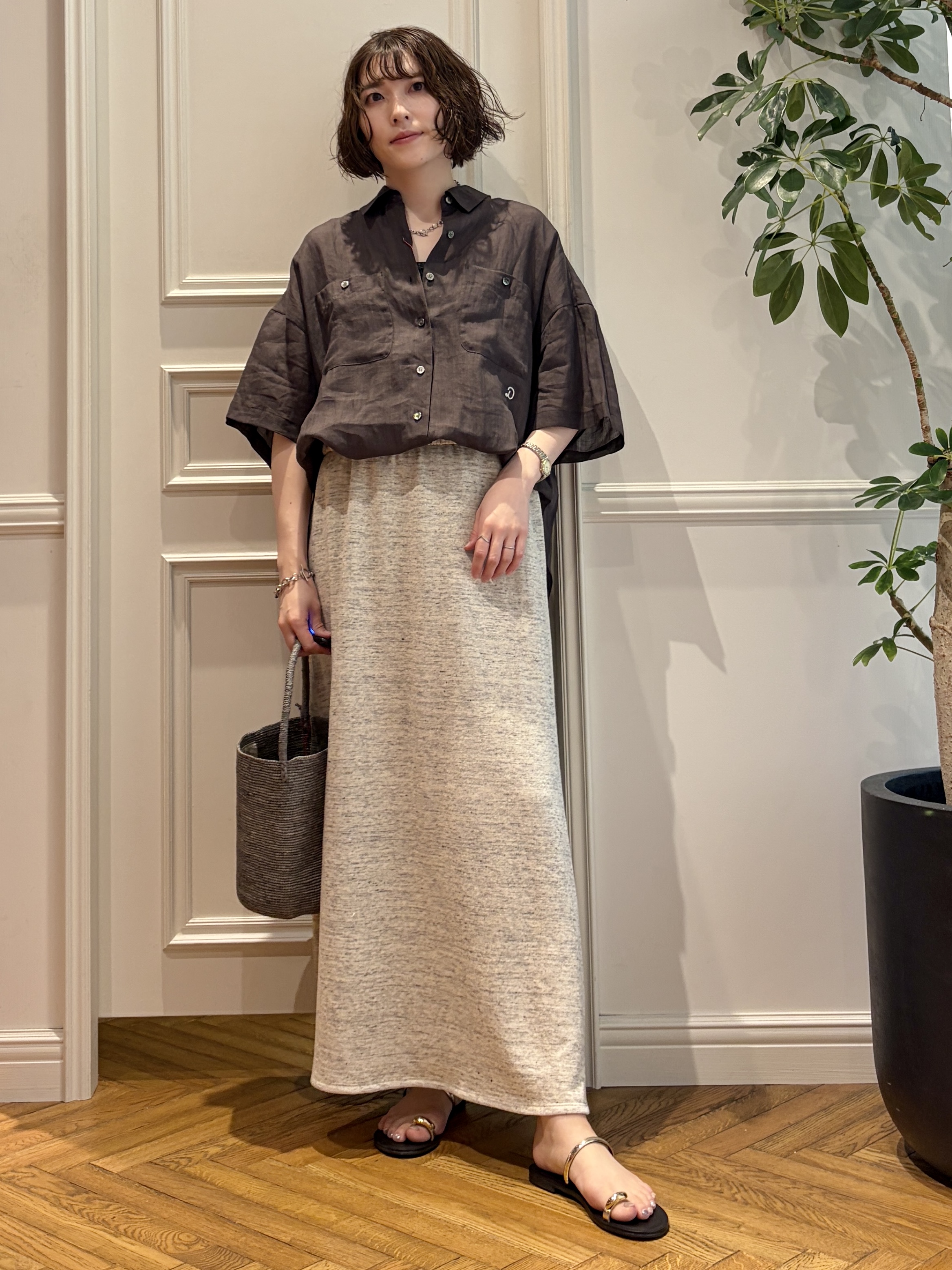 nakaoさんの「DRESSTERIOR｜MADE IN MADA（メイドインマダ）NAVIO バケツバッグ」を使ったコーディネート