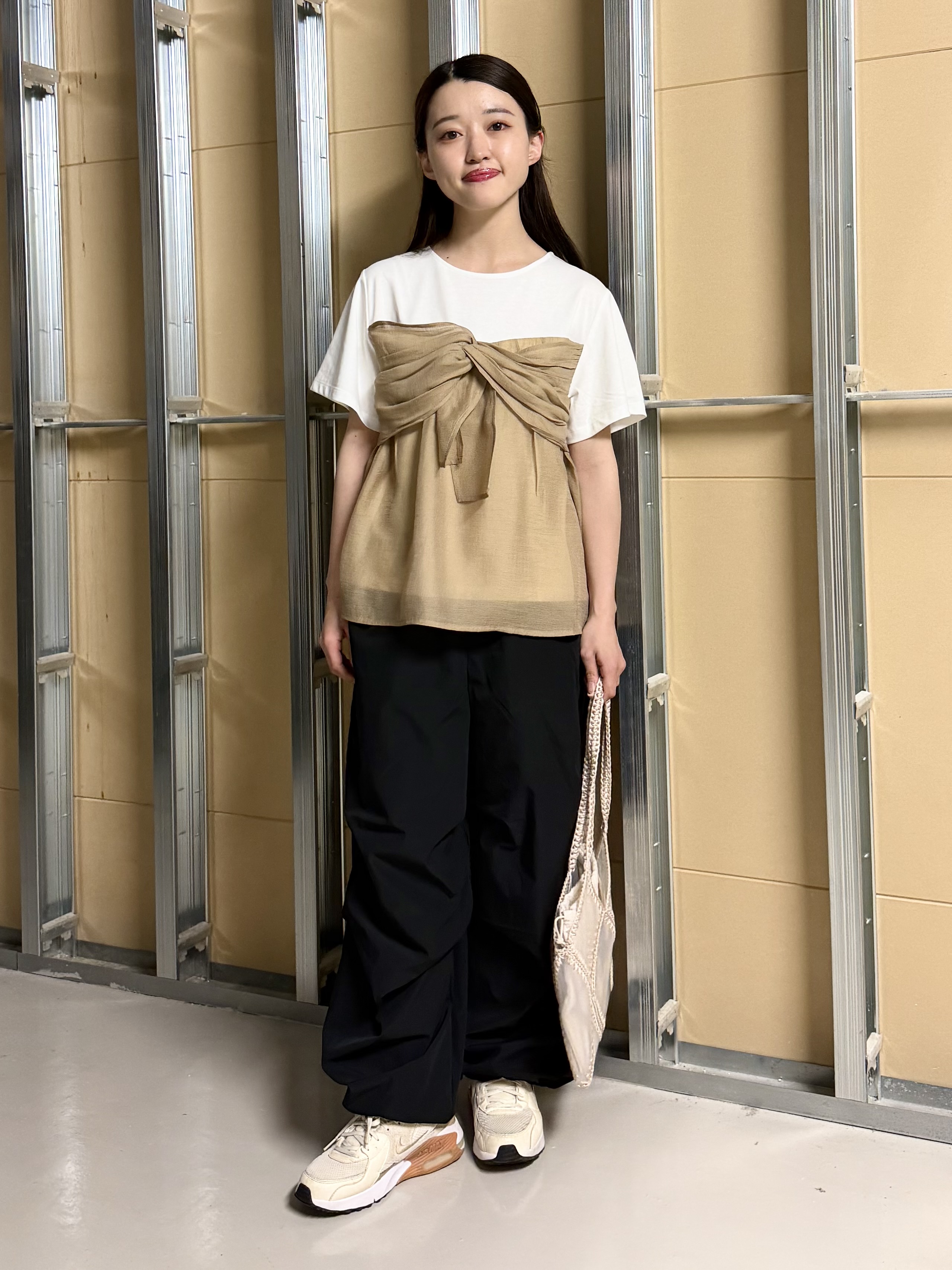sahoさんの「THE SHOP TK｜【ひんやり／吸水速乾／UV】ビスチェ風 切り替えTシャツ」を使ったコーディネート