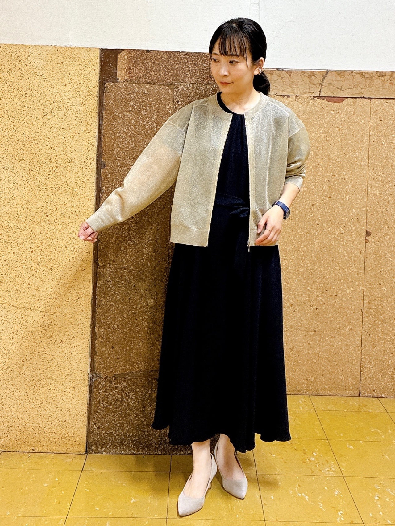 hattoriさんの「INDIVI｜【接触冷感/吸水速乾/洗える】ドレープツイルワンピース」を使ったコーディネート