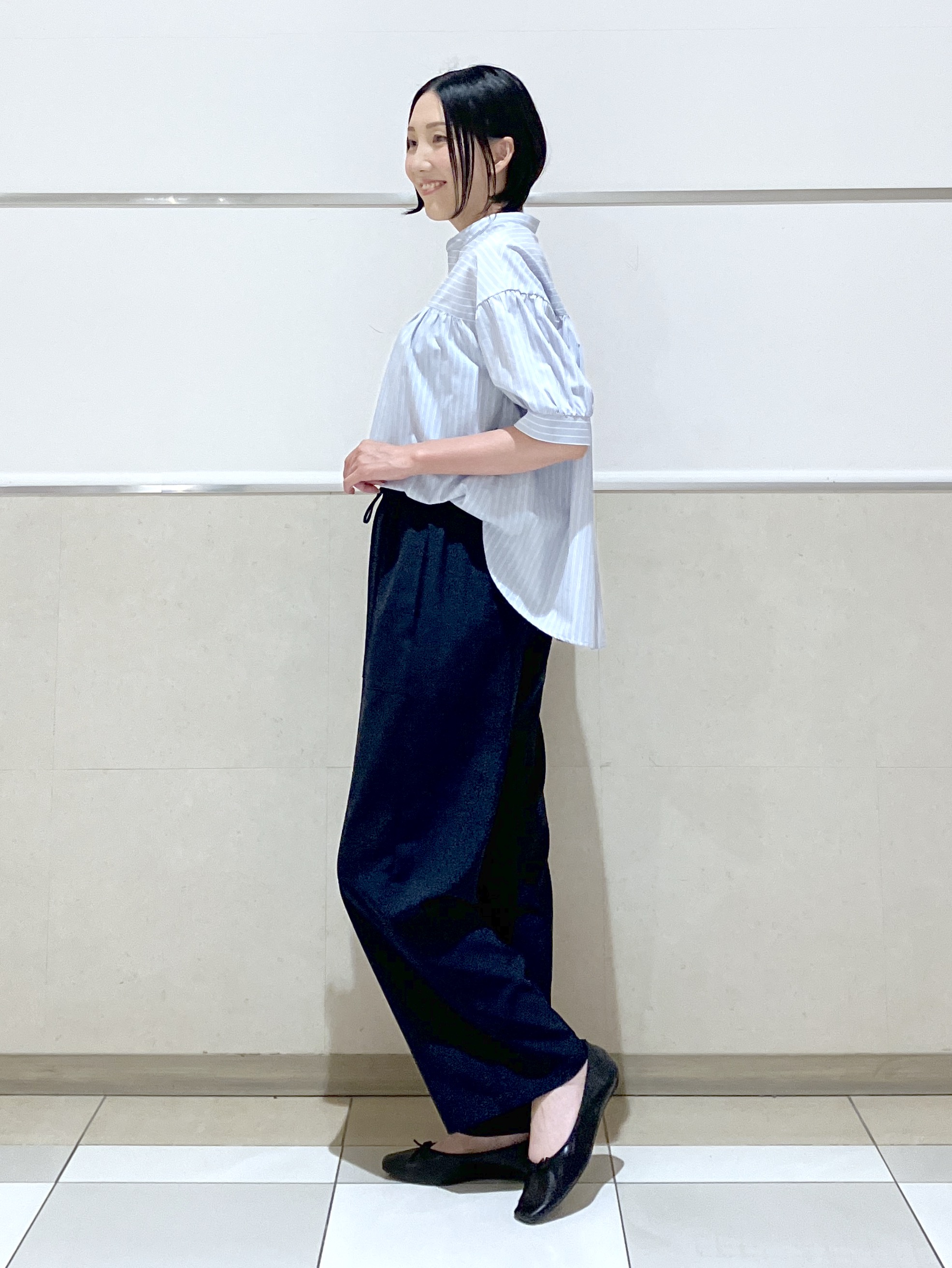 eriko さんの「Dessin｜【洗える】ストライプスキッパーシャツ」を使ったコーディネート
