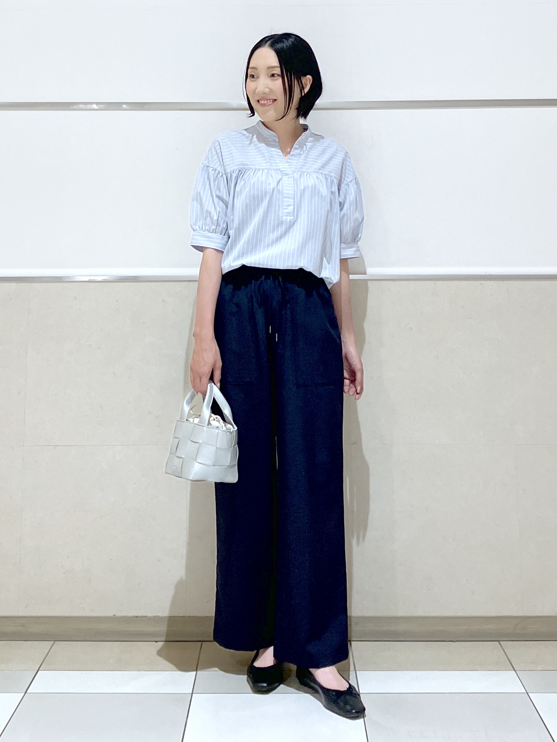 eriko さんの「Dessin｜【洗える】ストライプスキッパーシャツ」を使ったコーディネート