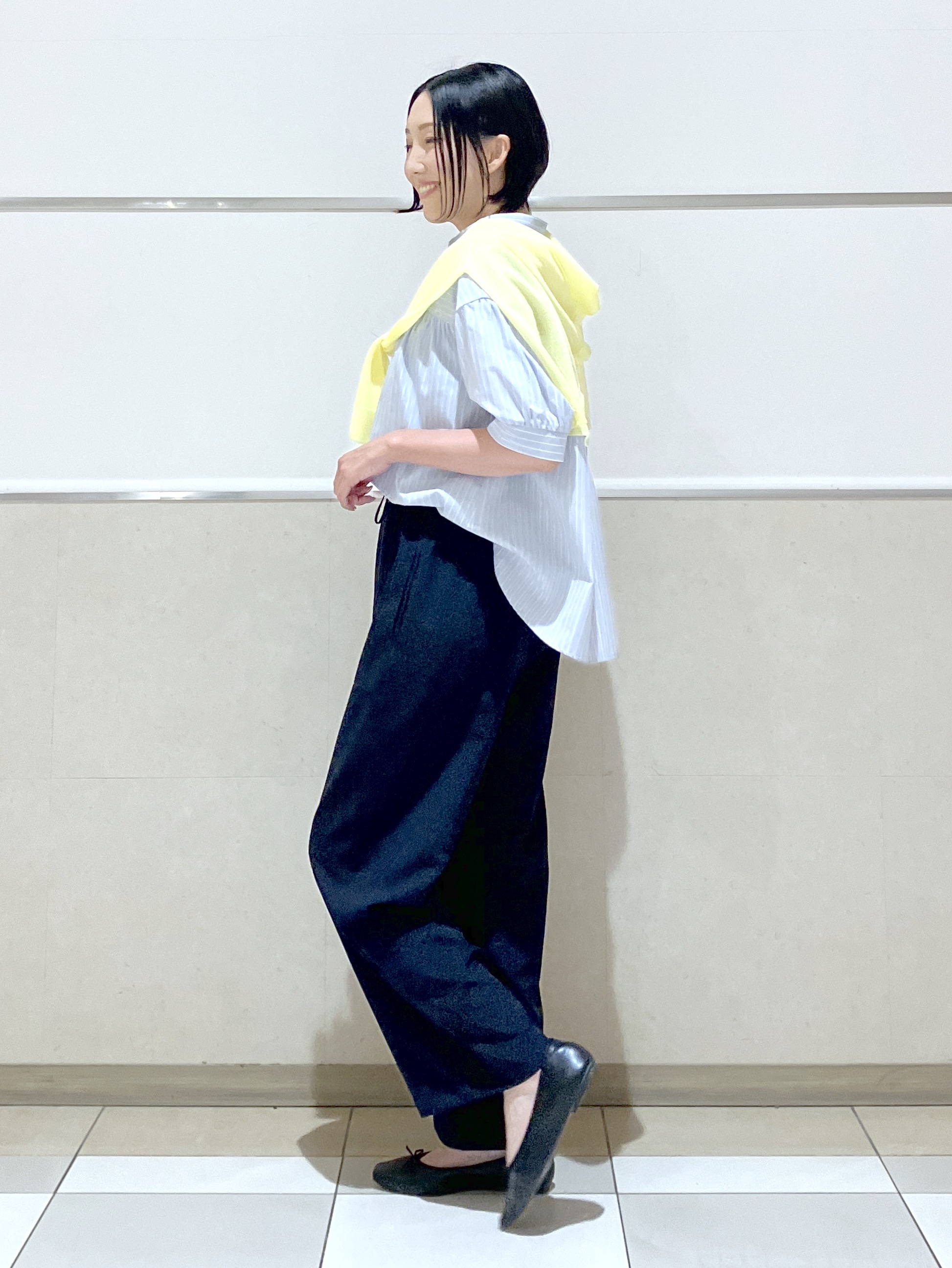 eriko さんの「Dessin｜【洗える】ストライプスキッパーシャツ」を使ったコーディネート