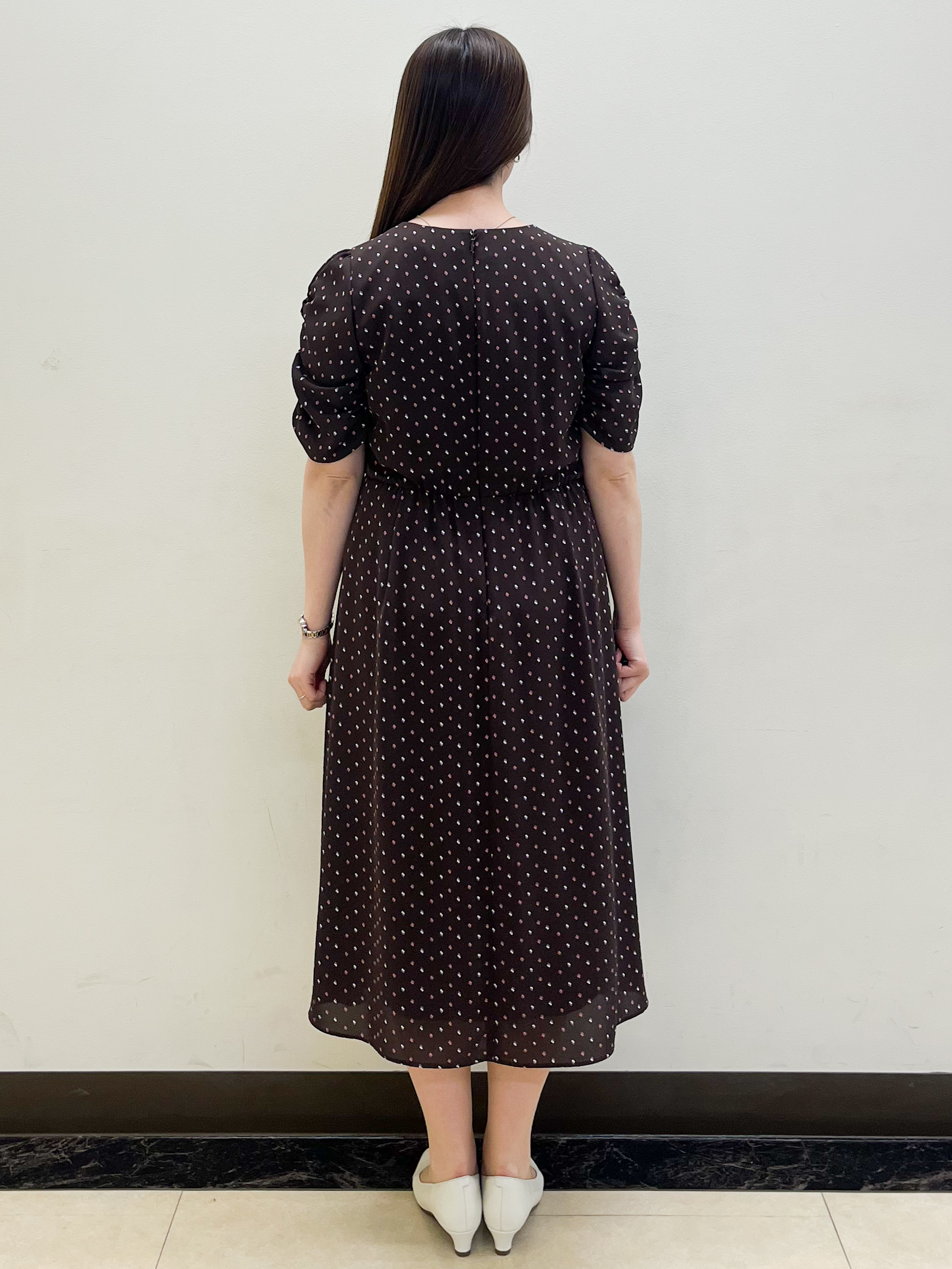 mikikoさんの「Reflect｜小紋柄ジョーゼットワンピース」を使ったコーディネート