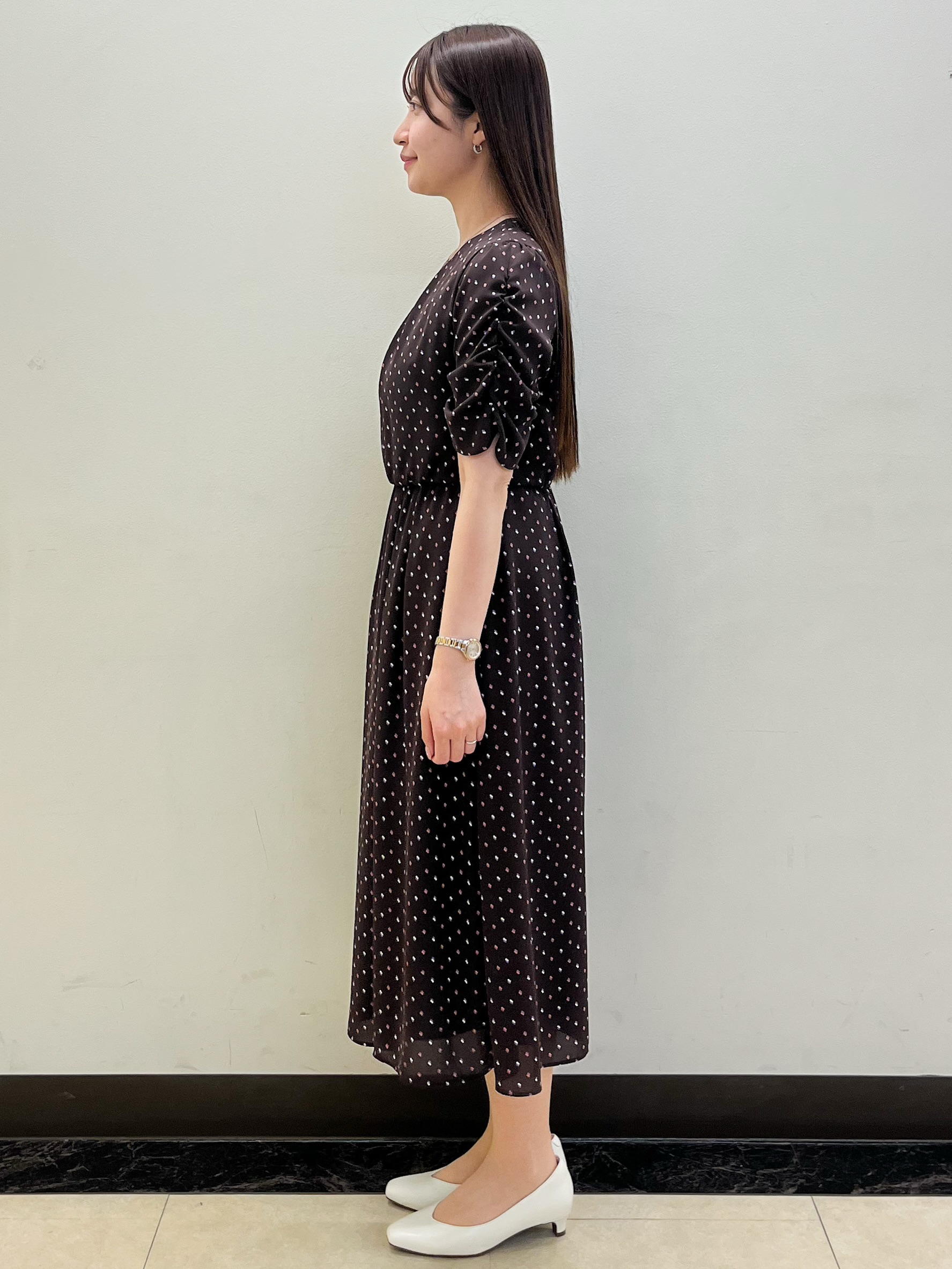 mikikoさんの「Reflect｜小紋柄ジョーゼットワンピース」を使ったコーディネート