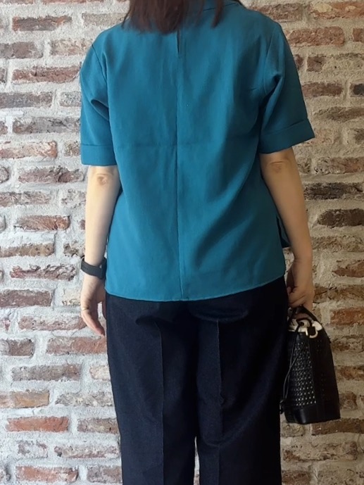 tokiさんの「THE SHOP TK｜【M-XL/二の腕カバー】さらり麻調メッシュ5分袖ブラウス」を使ったコーディネート