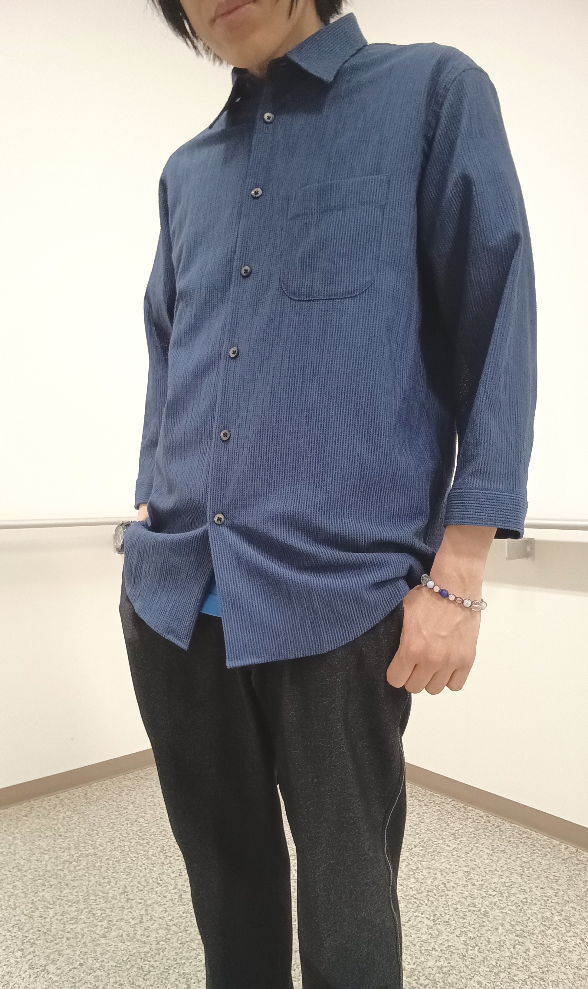 moritaさんの「TAKEO KIKUCHI｜【通気性】トリコットサッカー 7分袖シャツ」を使ったコーディネート