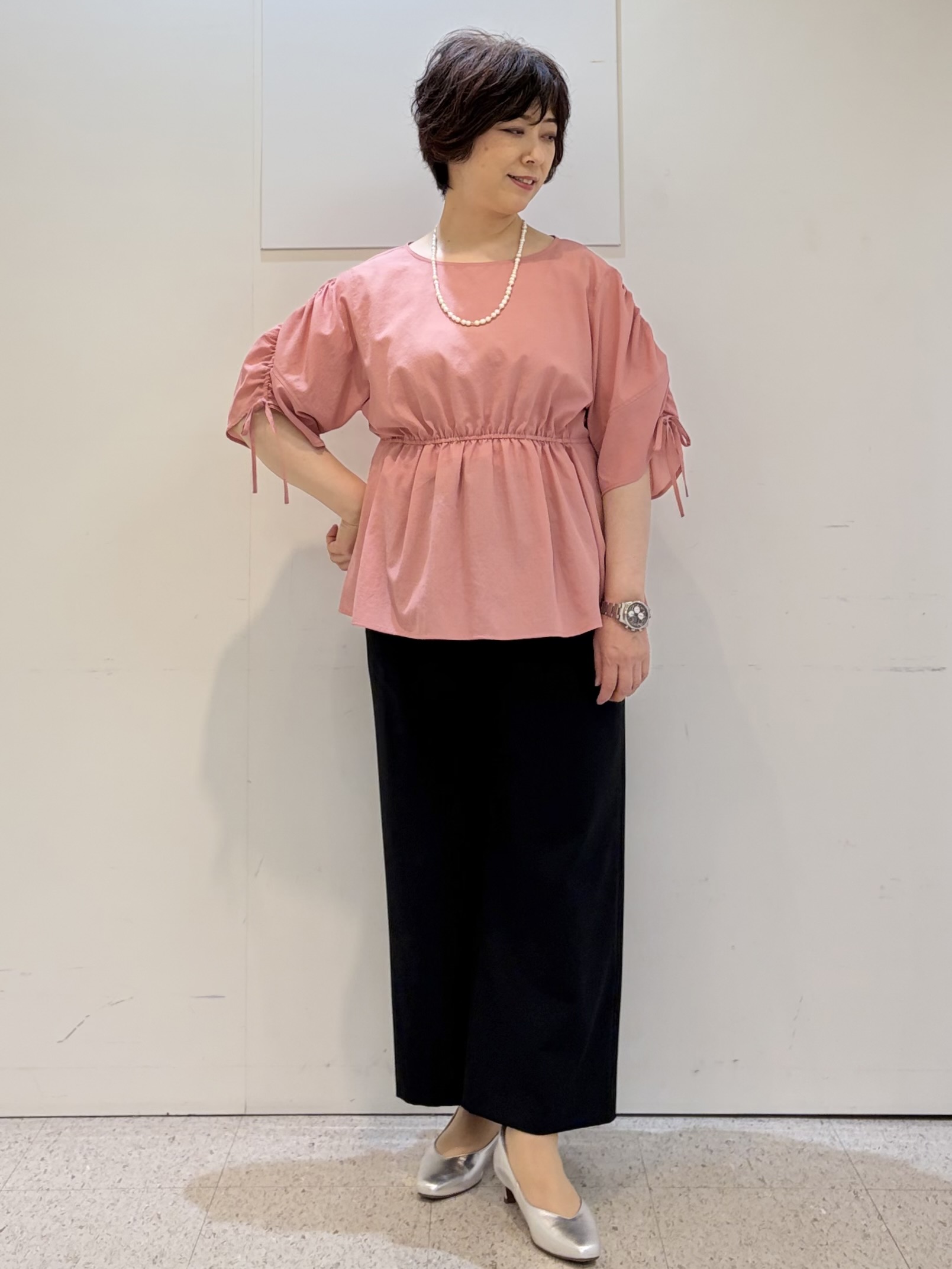 ヤスコさんの「Reflect｜【セットアップ可】リネンライクジレ」を使ったコーディネート
