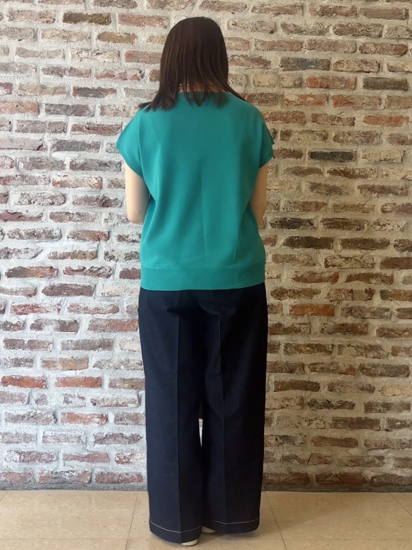 tokiさんの「THE SHOP TK｜【S-XL/ひんやりタッチ】多機能フレンチスリーブニット 洗濯機OK/UVケア/毛玉になりにくい」を使ったコーディネート