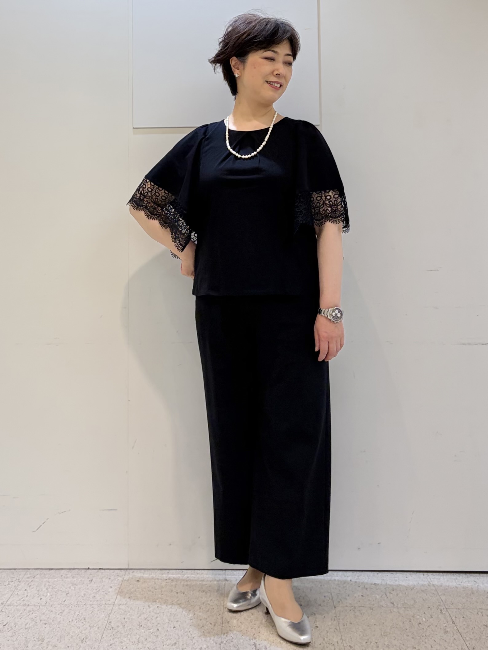 ヤスコさんの「Reflect｜【UVカット／接触冷感】レーススリーブジャージカットソー」を使ったコーディネート