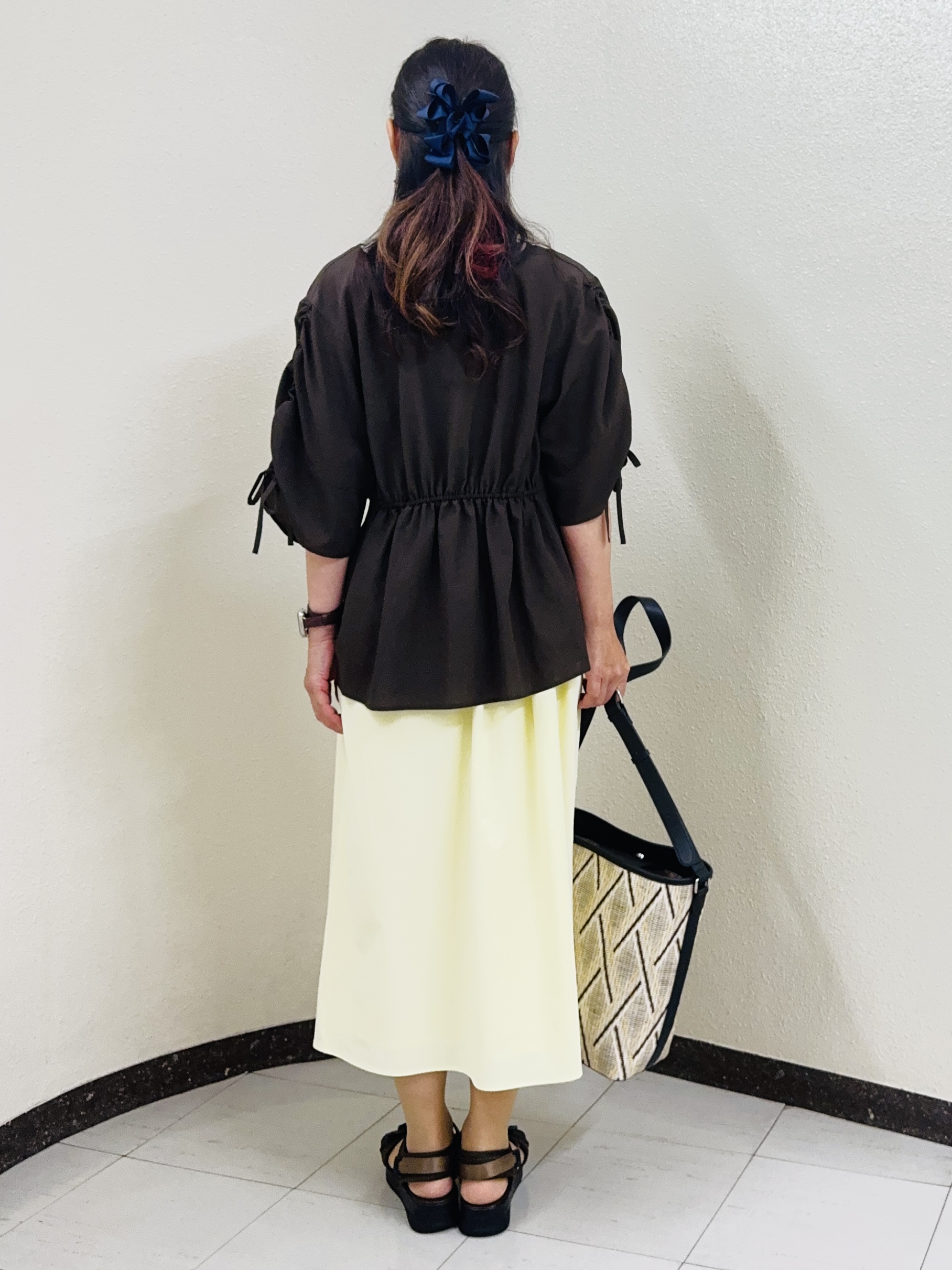 ⭐︎Eimi⭐︎さんの「Reflect｜【通気性あり／涼しい／マシンウォッシャブル】ウエストギャザーブラウス」を使ったコーディネート