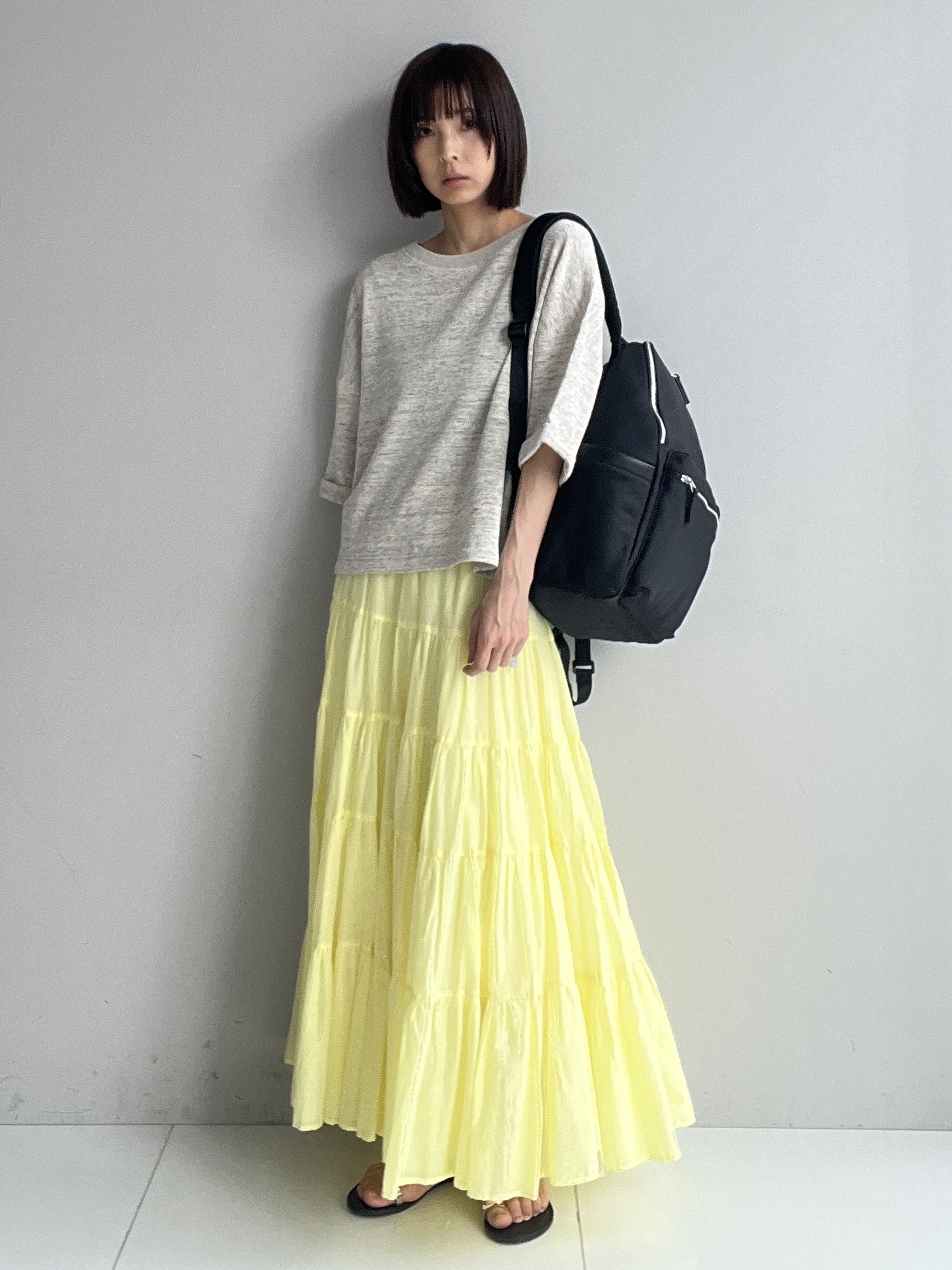 misaさんの「DRESSTERIOR｜【セットアップ可/ウォッシャブル】ストレッチ裏毛ハーフスリーブプルオーバー」を使ったコーディネート