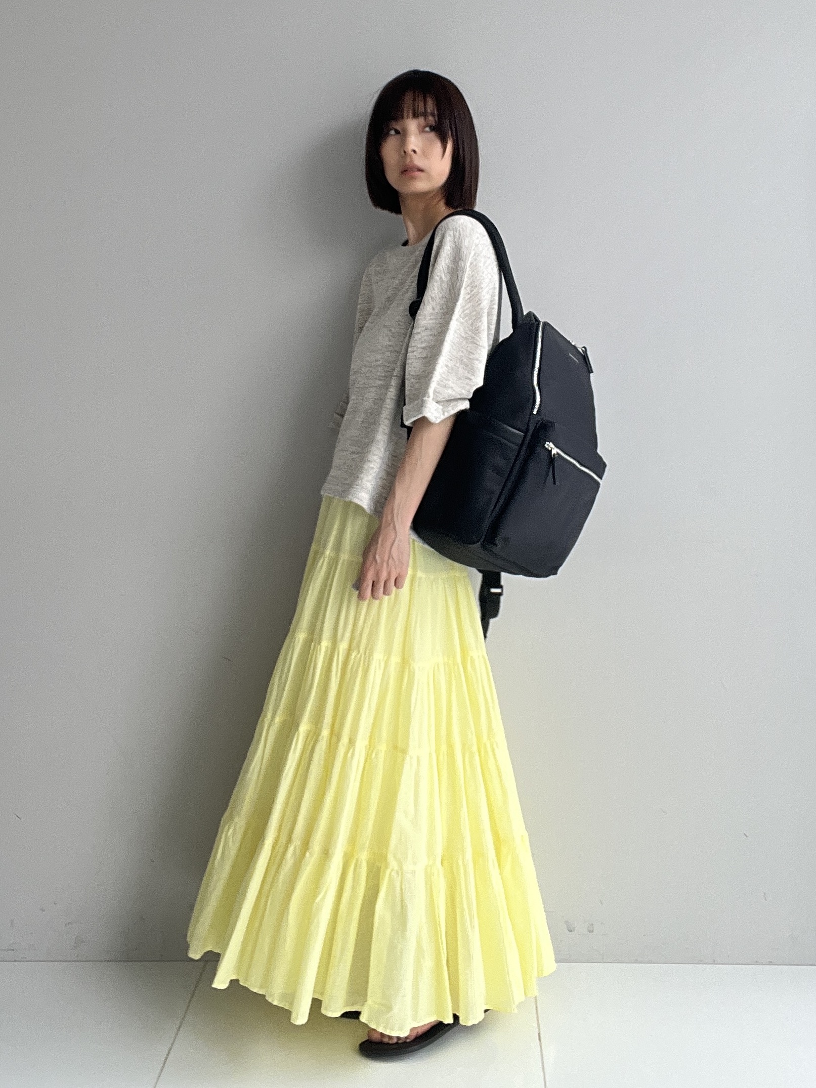 misaさんの「DRESSTERIOR｜【セットアップ可/ウォッシャブル】ストレッチ裏毛ハーフスリーブプルオーバー」を使ったコーディネート