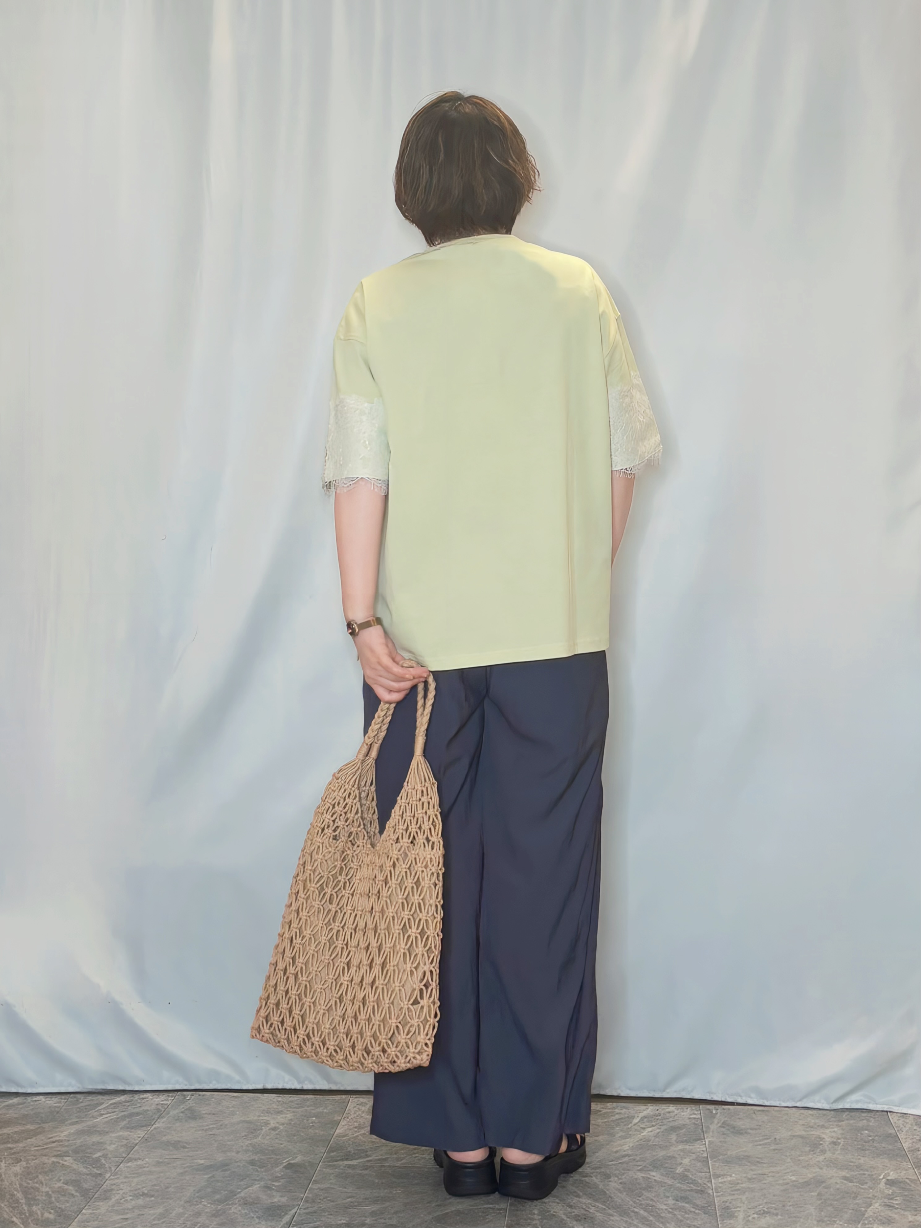 たみさんの「SHOO･LA･RUE｜【ひんやり/洗濯機可】レースデザインでこなれ見え ロゴプリントTシャツ」を使ったコーディネート