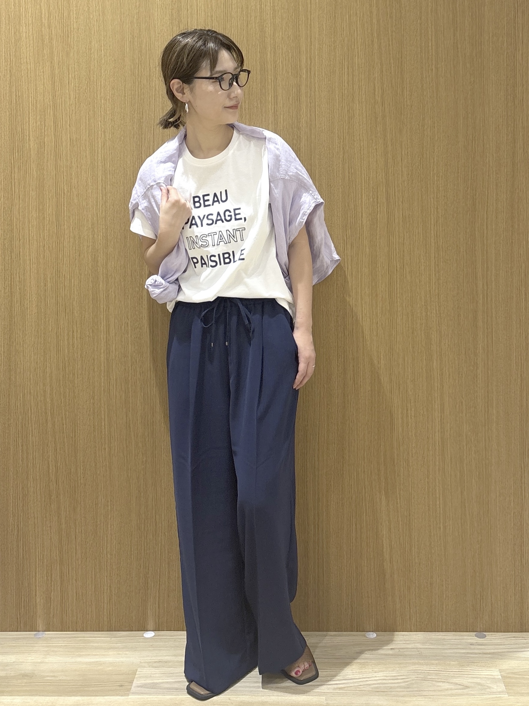 たけねぇさんの「OPAQUE.CLIP｜フレンチリネンシャツ／カシュクール【洗濯機OK】《5col》」を使ったコーディネート